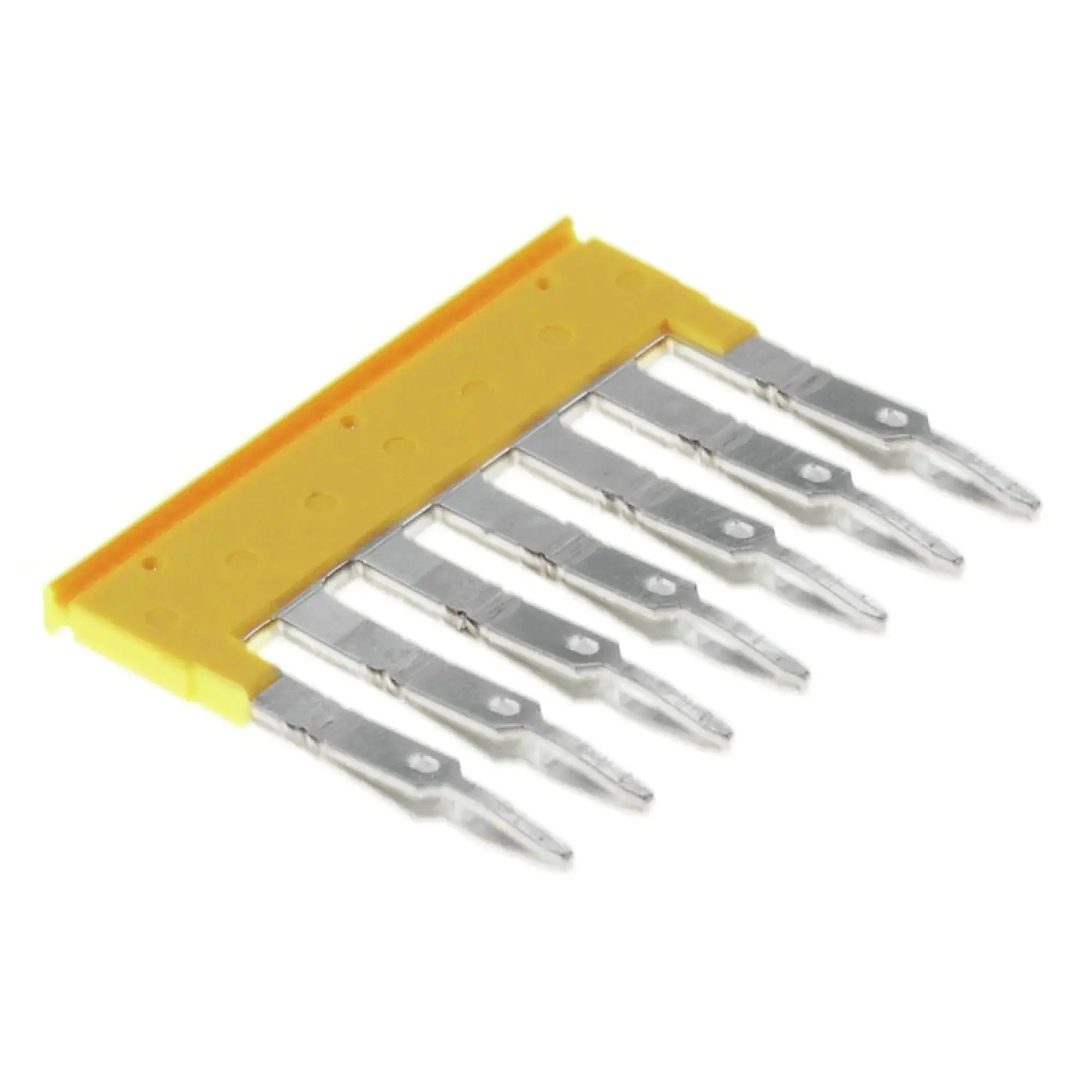 Weidmüller 1608910000 Cross-connector (terminal), Plugged, yellow, 24 A, Number of poles: 7, Pitch in mm: 5.10, Insulated: Yes, Width: 2.8 mm (img_001)