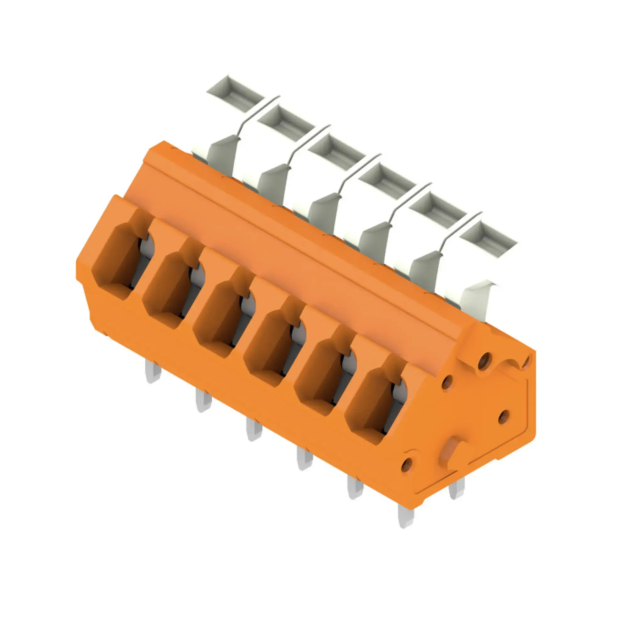 Weidmüller 1914640000 PCB terminal, 320 V, 24 A, Pitch in mm: 5.00, 2.5 mm², Number of poles: 6, Tension clamp connection with actuator, THT solder connection, 135°, Box (img_001) Weidmüller 1914640000 PCB terminal, 320 V, 24 A, Pitch in mm: 5.00, 2.5 mm², Number of poles: 6, Tension clamp connection with actuator, THT solder connection, 135°, Box (img_001)