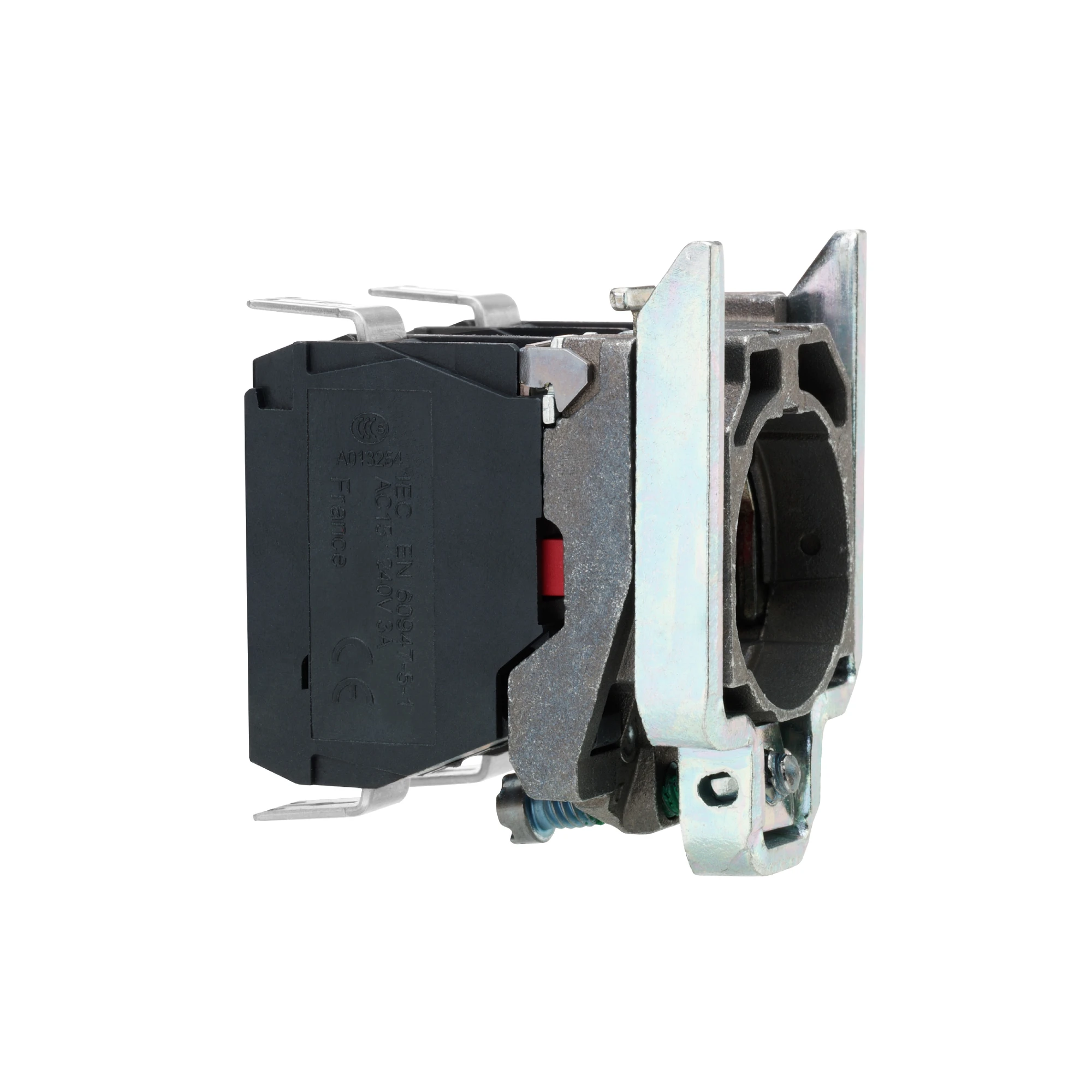 Schneider Electric ZB4BZ1033 Auxiliary contact block with mounting flange, Harmony XB4, metal, 22mm, 30mm, 2NC, flat connector (img_001)