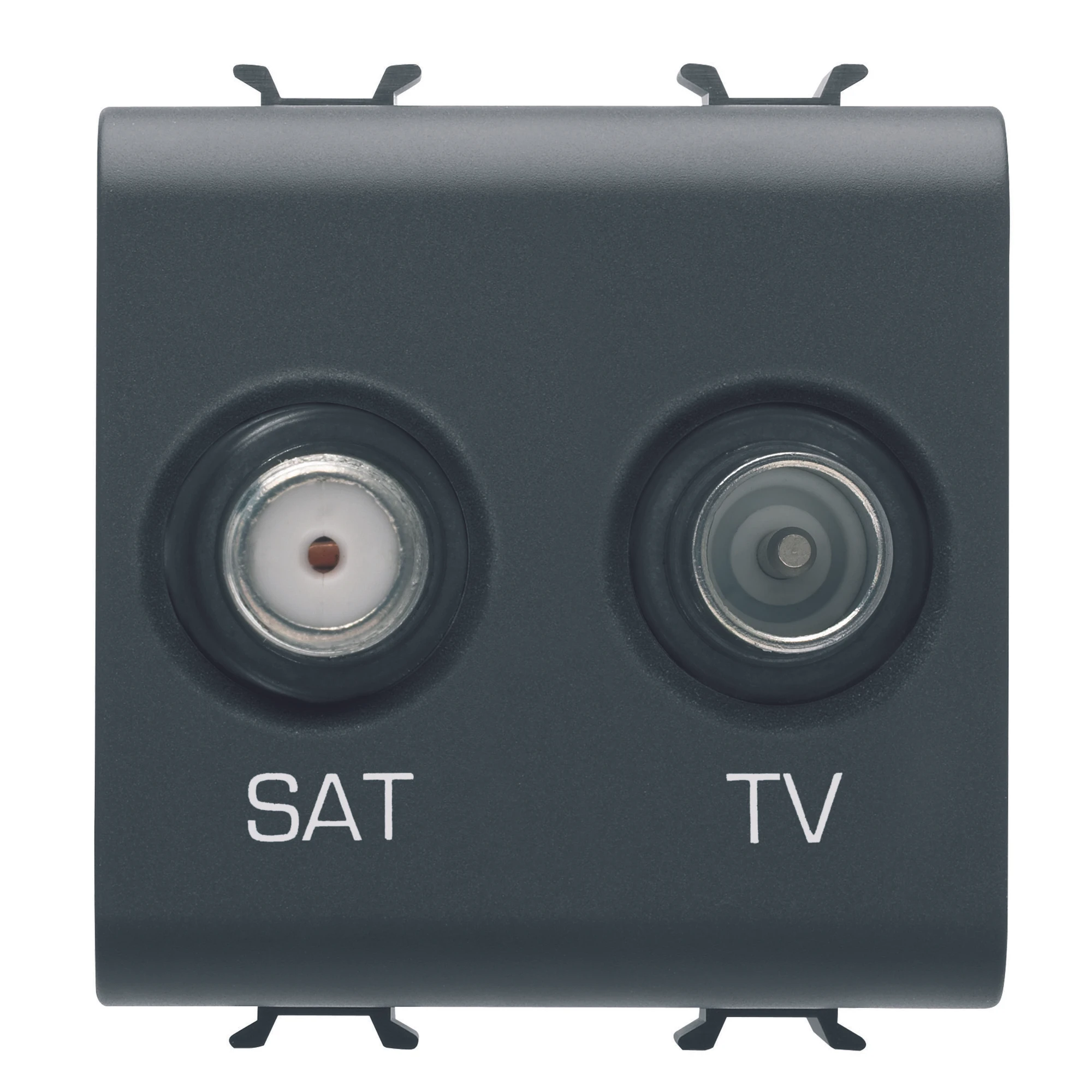 GEWISS GW12383 SOCKET-OUTLET TV-SAT - DIRECT - 2 MODULES - SATIN BLACK - CHORUSMART (img_001) GEWISS GW12383 SOCKET-OUTLET TV-SAT - DIRECT - 2 MODULES - SATIN BLACK - CHORUSMART (img_001)