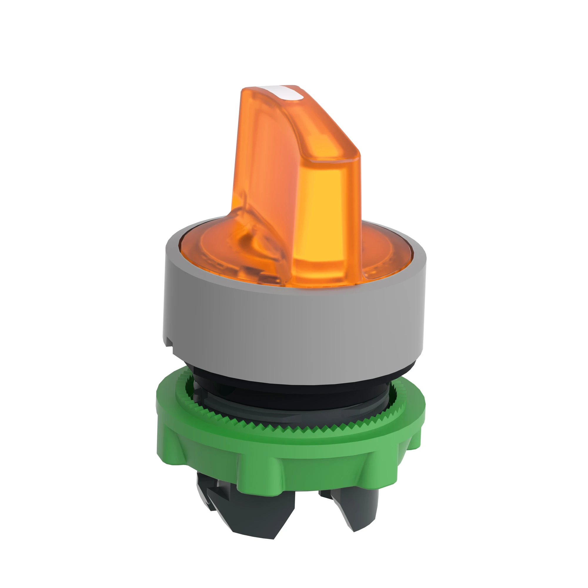 Schneider Electric ZB5AK1753C0 Pilot light selector switch, front element, Harmony XB5, plastic, 22mm, orange, for universal LED, 3 positions, momentary (img_007)