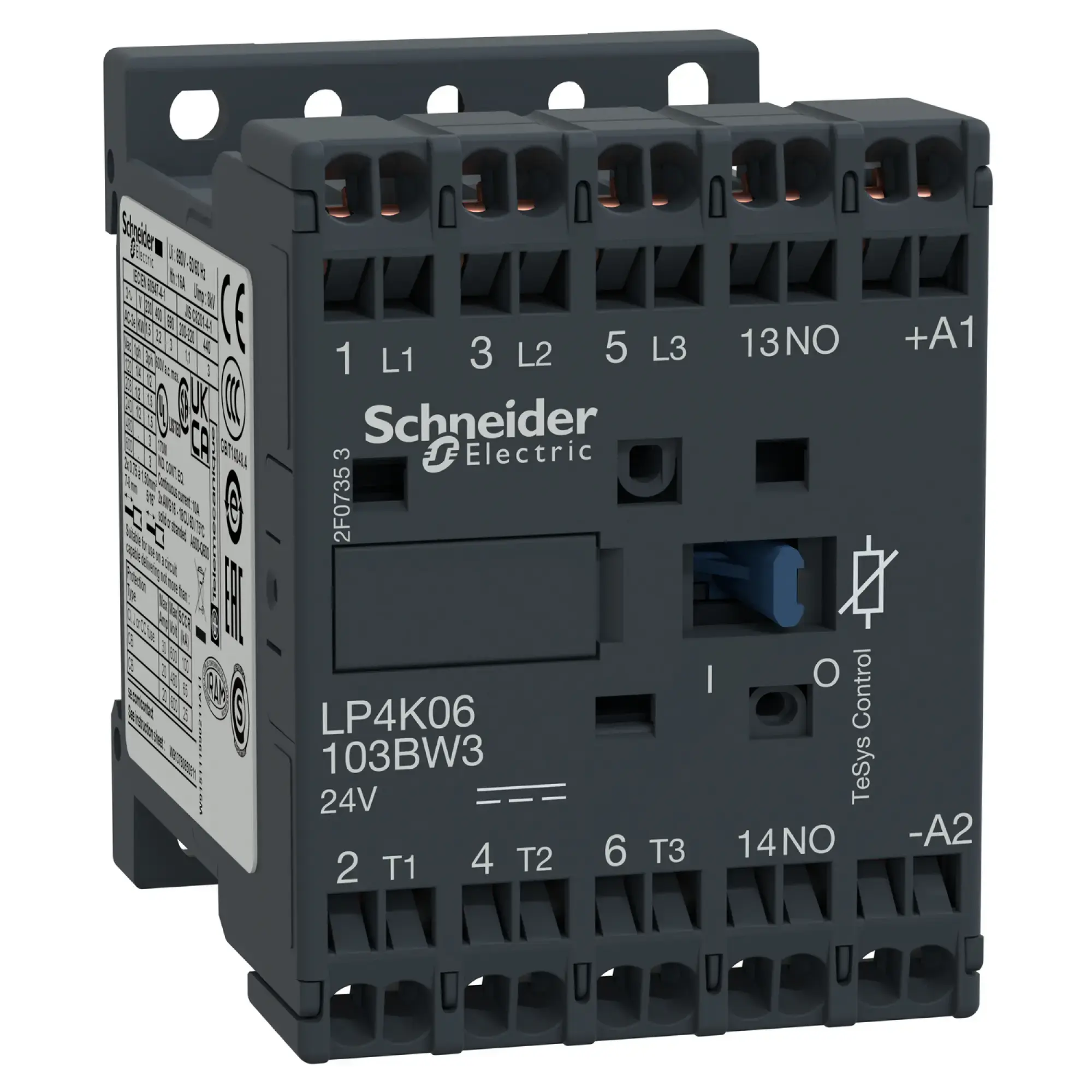 Schneider Electric LP4K12103BW3 Power contactor LP4K 3p, +1S, 5.5 kW, 12 A, 400 V AC3, coil 24 V DC (img_002)
