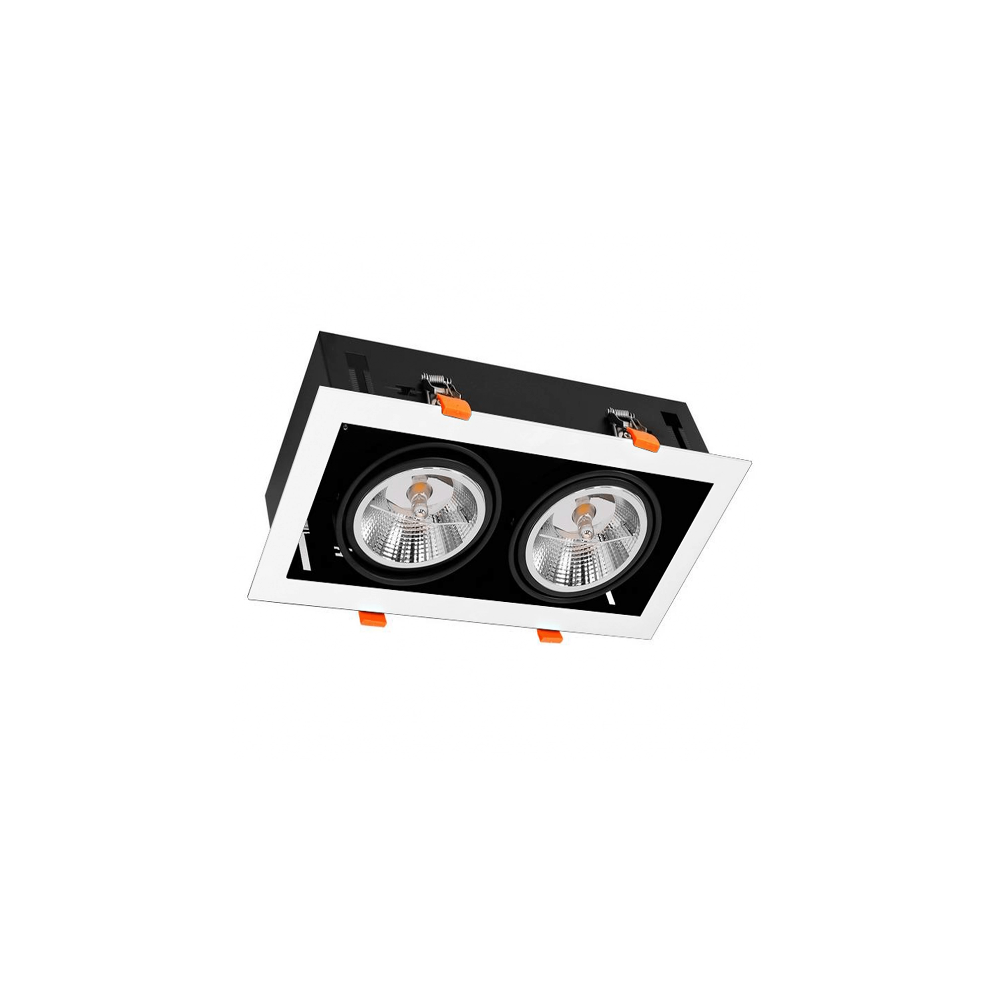 WSU Lights AR111 Einbauspotlight Tepara für 2 Spots schwarz/weiss - 315x160mm - IP20 WSU Lights AR111 Einbauspotlight Tepara für 2 Spots schwarz/weiss - 315x160mm - IP20