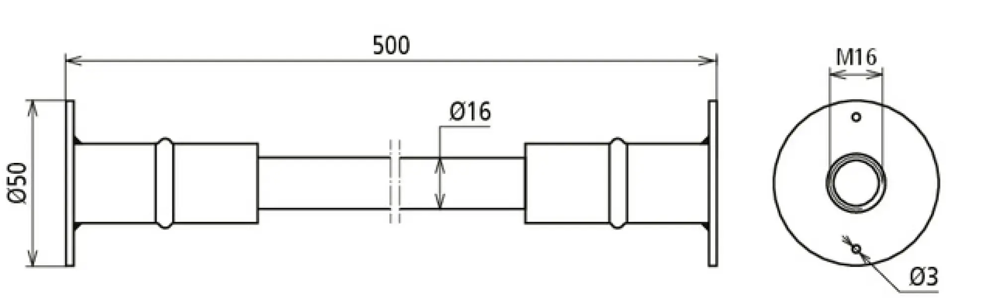Dehn 419080 Reinf. steel earthing bridge, conn. plate M16 on both ends D 50mm L 500mm (img_002)