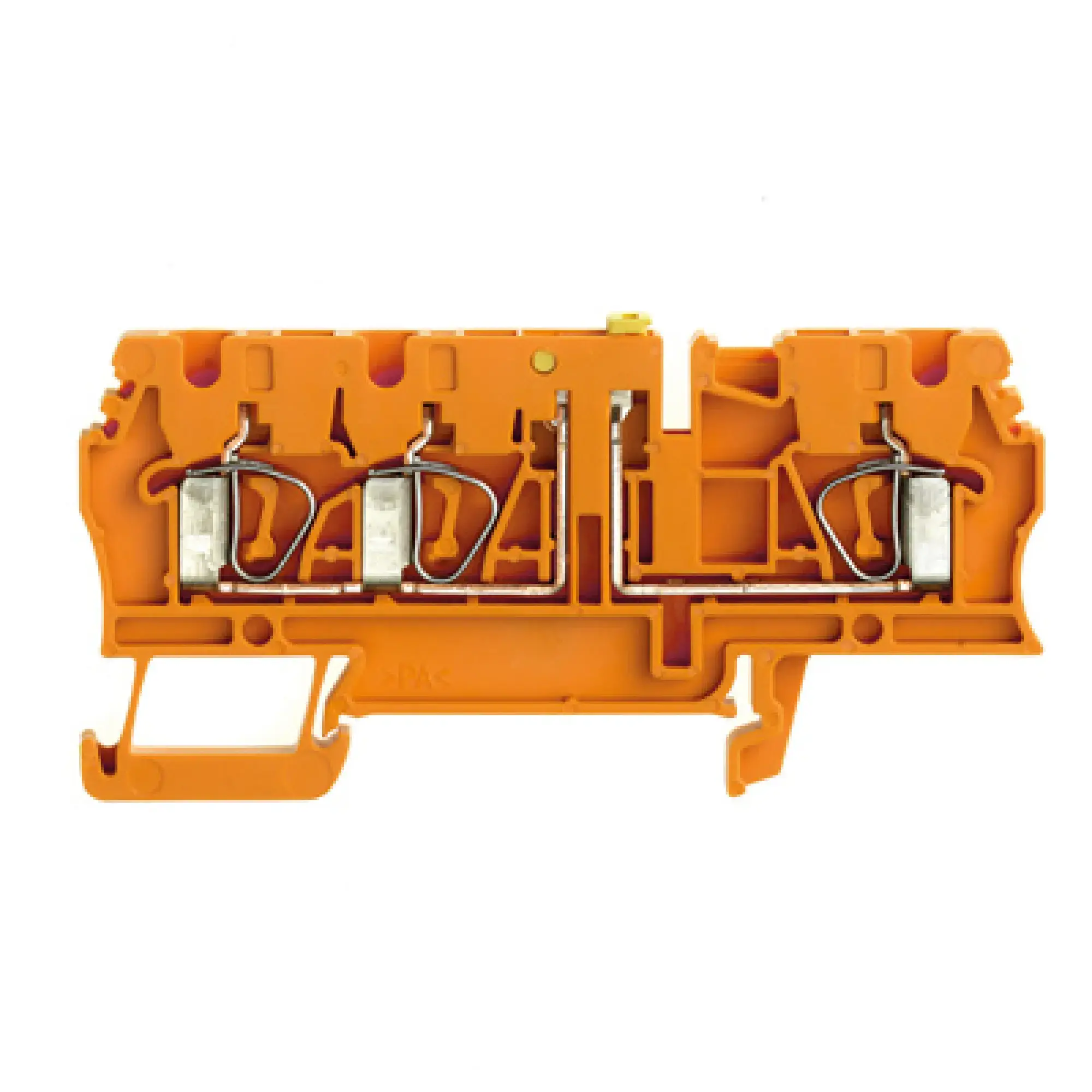 Weidmüller 8731690000 Test-disconnect terminal, Tension-clamp connection, orange, 2.5 mm², 20 A, 500 V, Number of connections: 3, Number of levels: 1 (img_001)