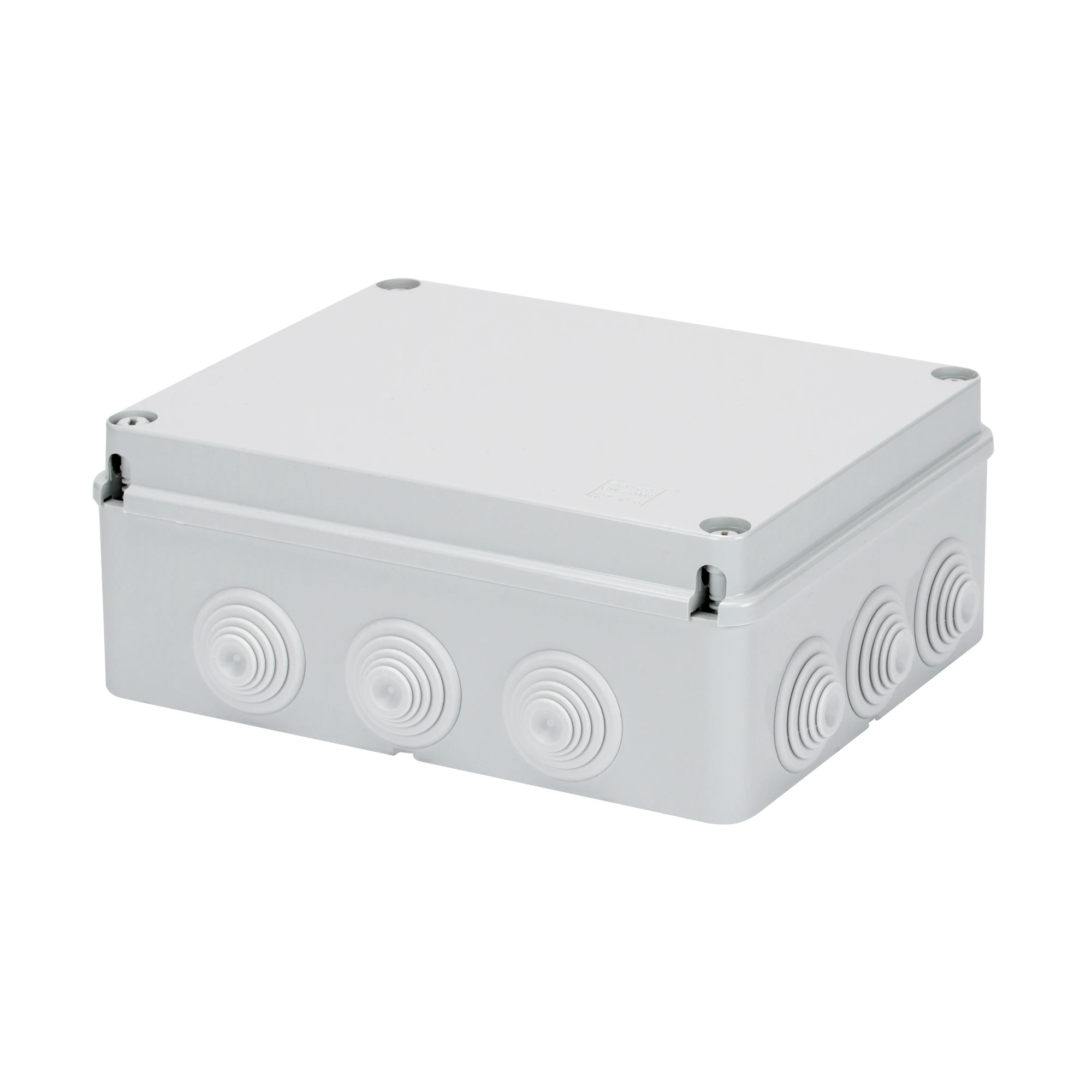 GEWISS GW44060 JUNCTION BOX WITH PLAIN SCREWED LID - IP55 - INTERNAL DIMENSIONS 380X300X120 - WALLS WITH CABLE GLANDS - GWT960ºC - GREY RAL 7035 (img_001) GEWISS GW44060 JUNCTION BOX WITH PLAIN SCREWED LID - IP55 - INTERNAL DIMENSIONS 380X300X120 - WALLS WITH CABLE GLANDS - GWT960ºC - GREY RAL 7035 (img_001)