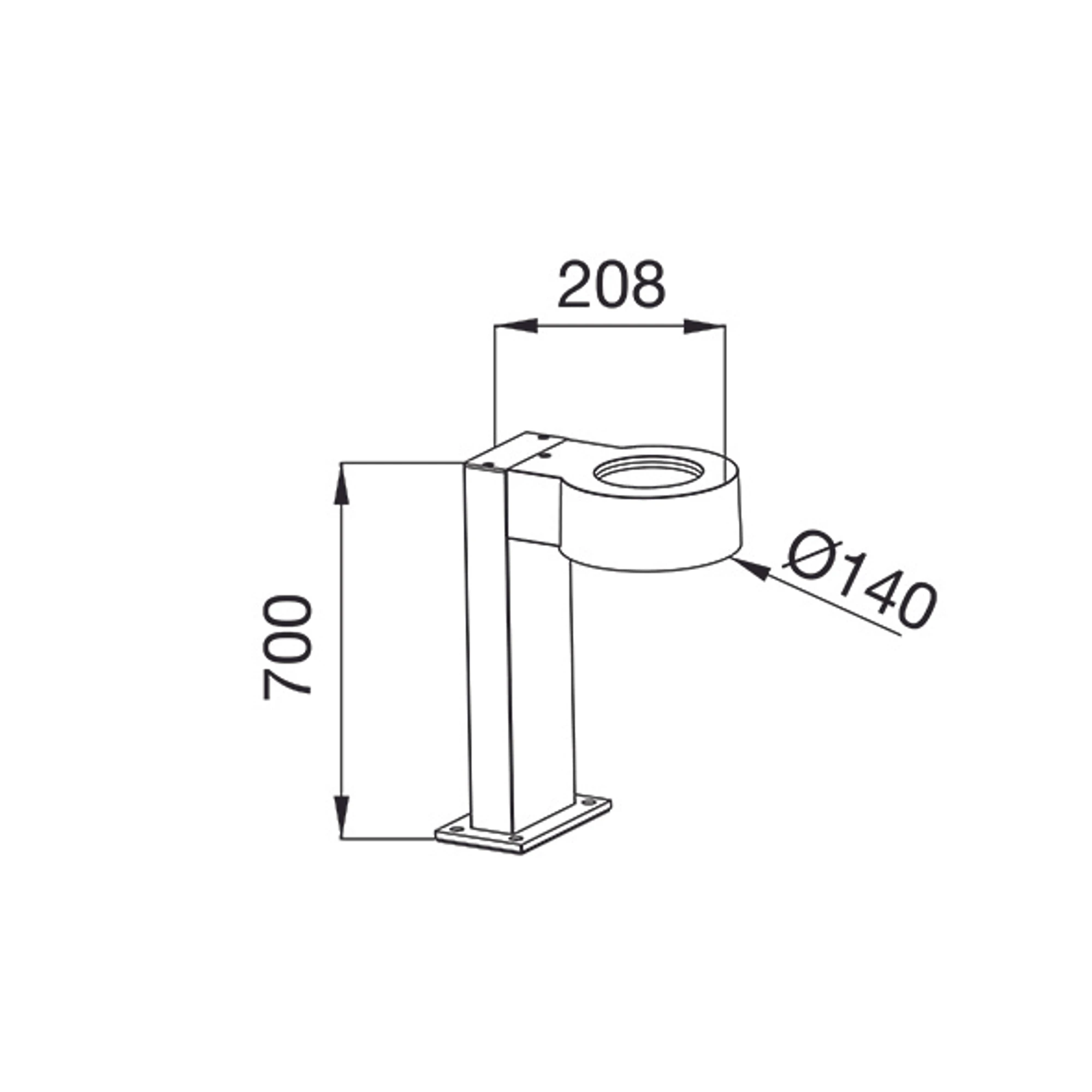 GEWISS GWF2300PR830 ELIA BL - L1 700MM - OPAL - 3000K CRI80 - ON/OFF - IP65 - CLASS I - BLACK (img_002)
