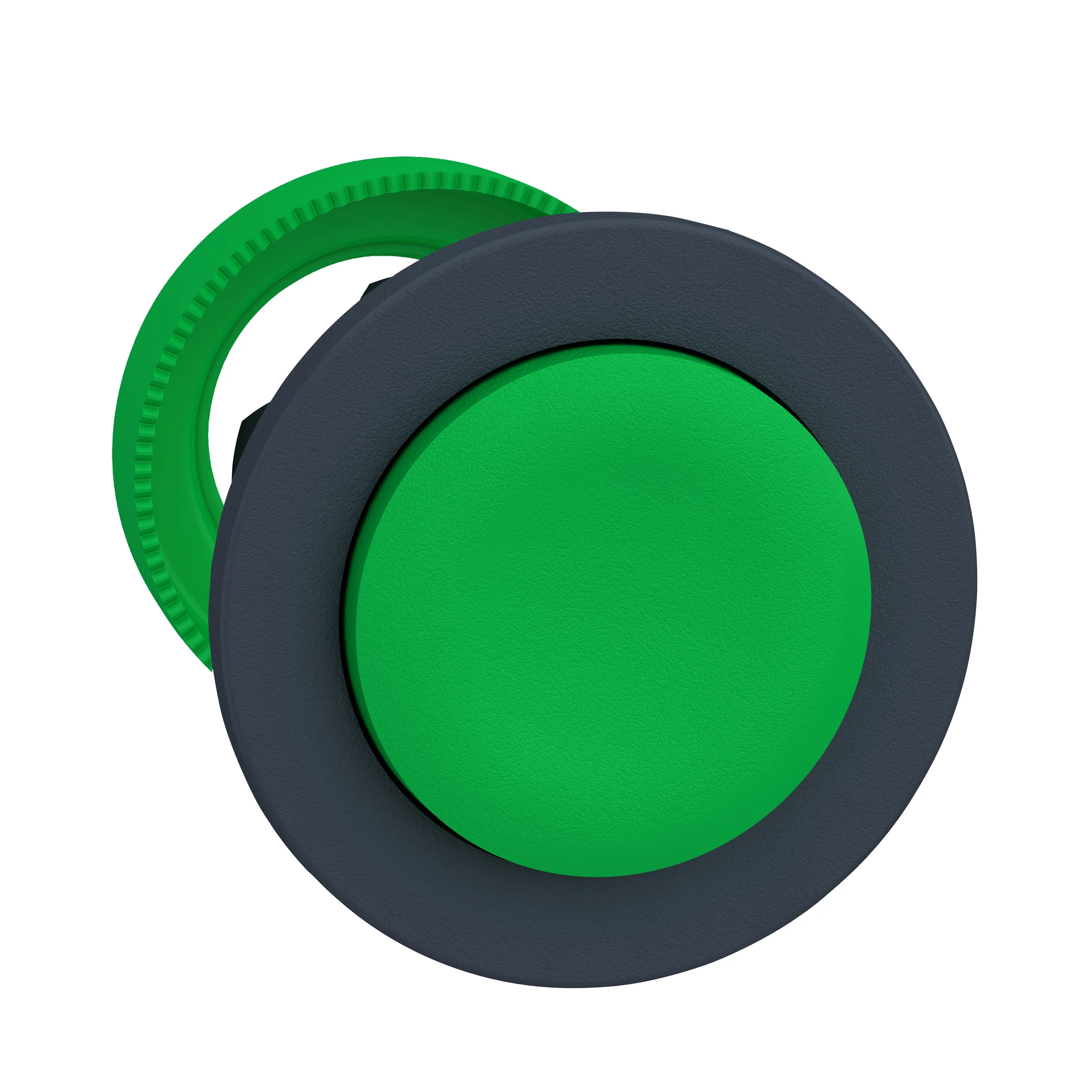 Schneider Electric ZB5FL3 Pushbutton, front element, Harmony XB5F, plastic, 30mm, green, protruding, unlabeled, momentary (img_001)