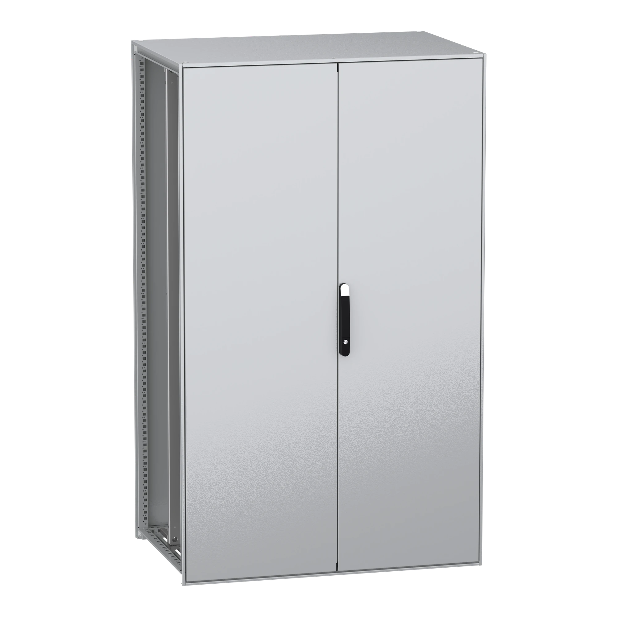 Schneider Electric NSYSFN2012802DP Floor-standing enclosure, PanelSeT SFN, made of decarbonized steel, with mounting plate, assembled, 2000x1200x800mm, 2 doors, IP55 (img_001)