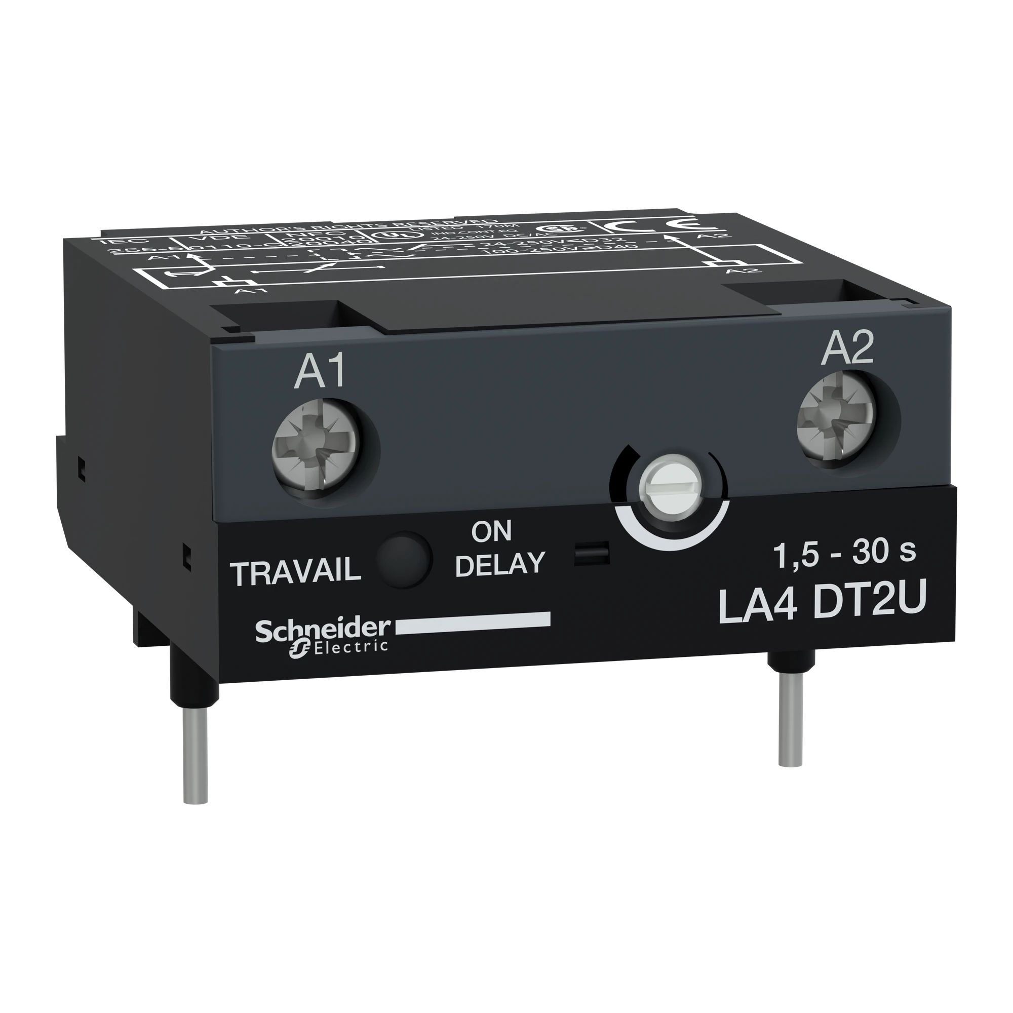 Schneider Electric LA4DT2U Electronic Delay Timer, On-delay, 1.5-30s, 24-250V DC/AC (img_001) Schneider Electric LA4DT2U Electronic Delay Timer, On-delay, 1.5-30s, 24-250V DC/AC (img_001)