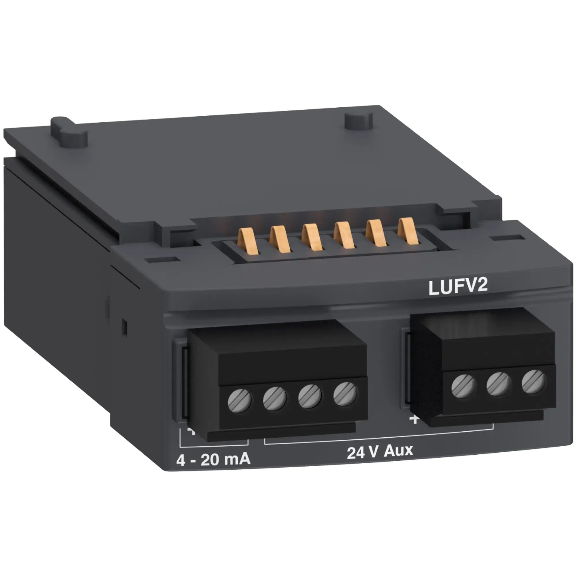Schneider Electric LUFV2 TeSys U, LUFA application module displaying motor load 4-20mA (img_002)