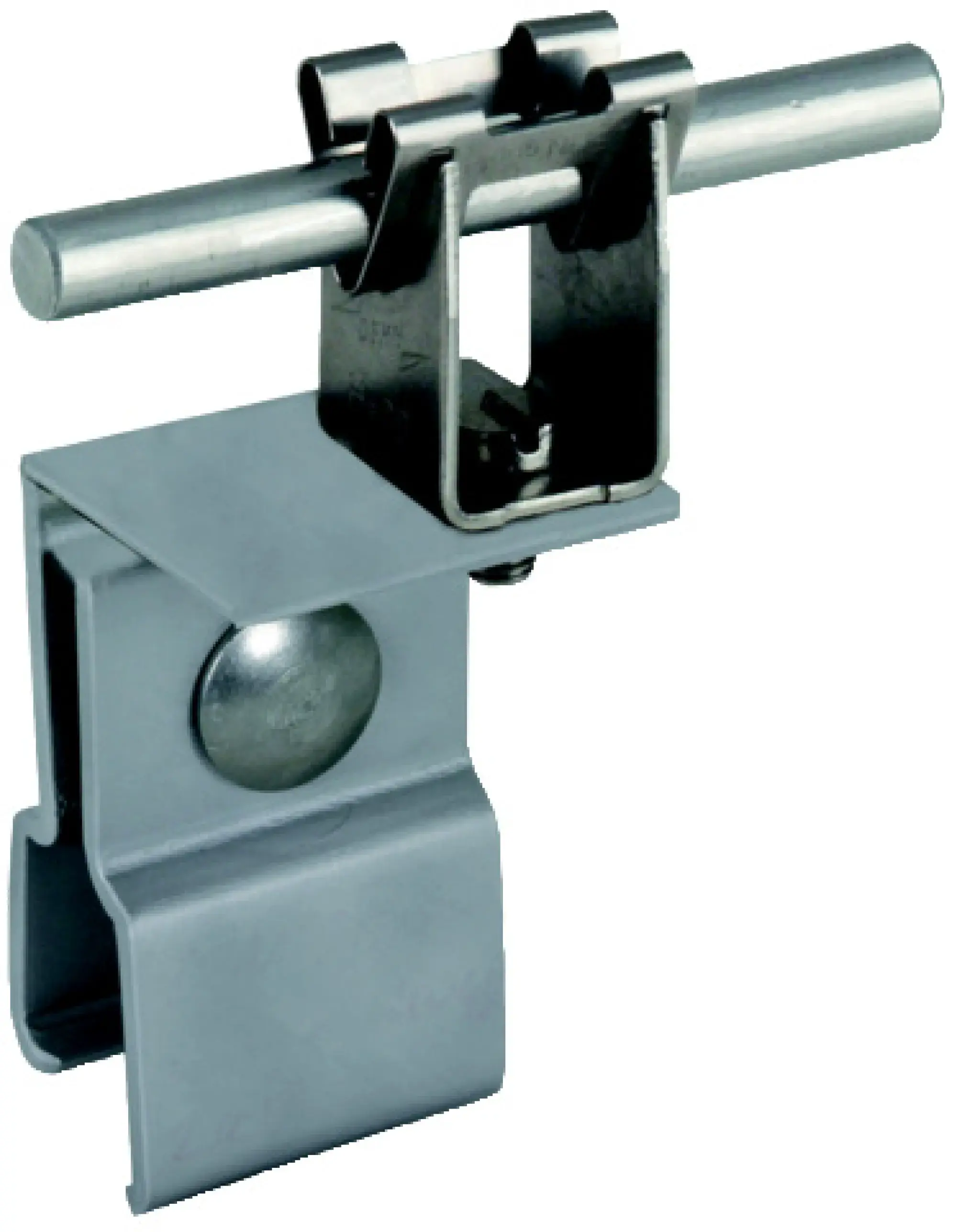 Dehn 223071 Roof cond. holder Al for Rd 8mm f. sheet metal roofs w. rect. stand. seam (img_001)