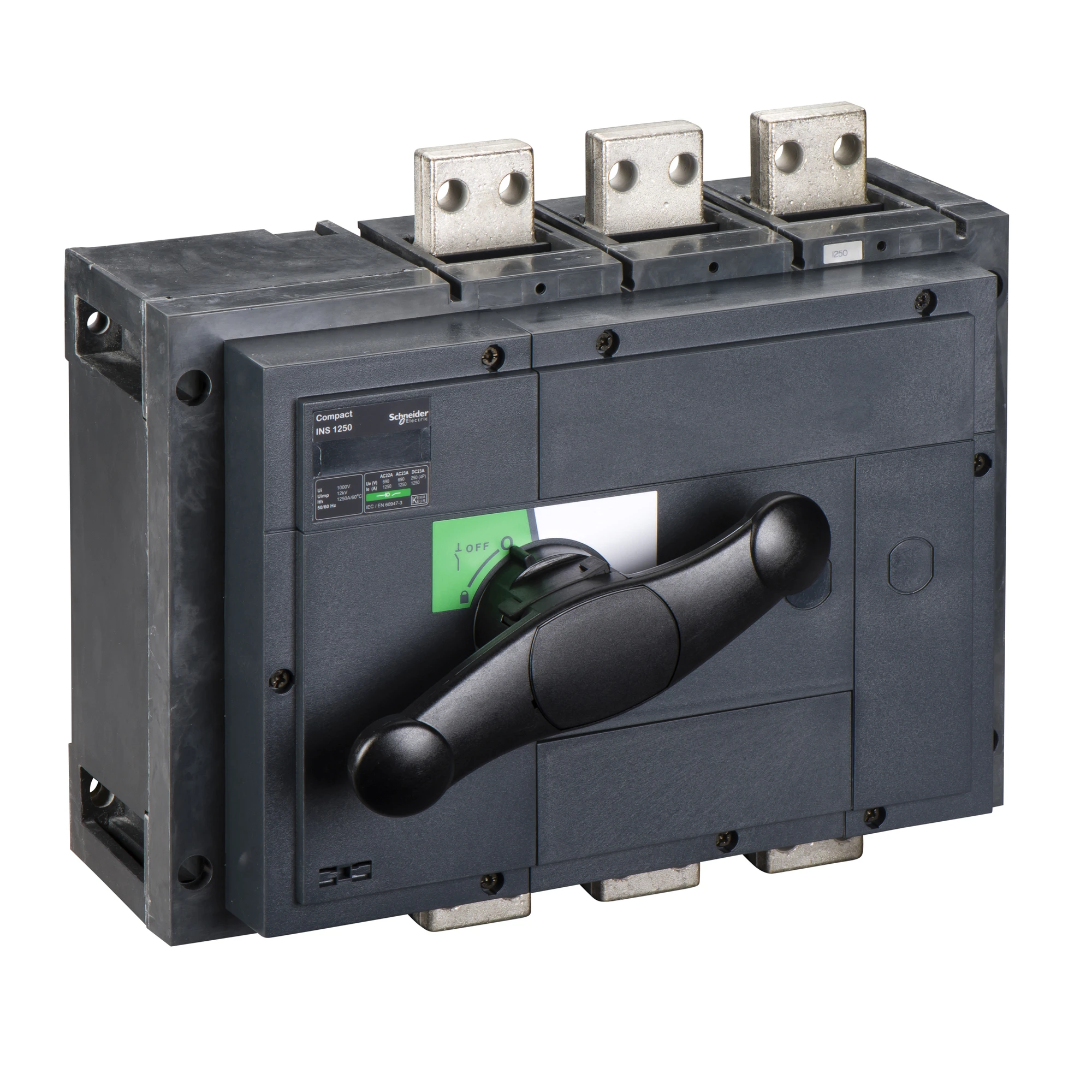Schneider Electric 31334 Compact INS1250 3P 1250A Fixed-mount Load Break Switch with black rotary handle (img_001) Schneider Electric 31334 Compact INS1250 3P 1250A Fixed-mount Load Break Switch with black rotary handle (img_001)