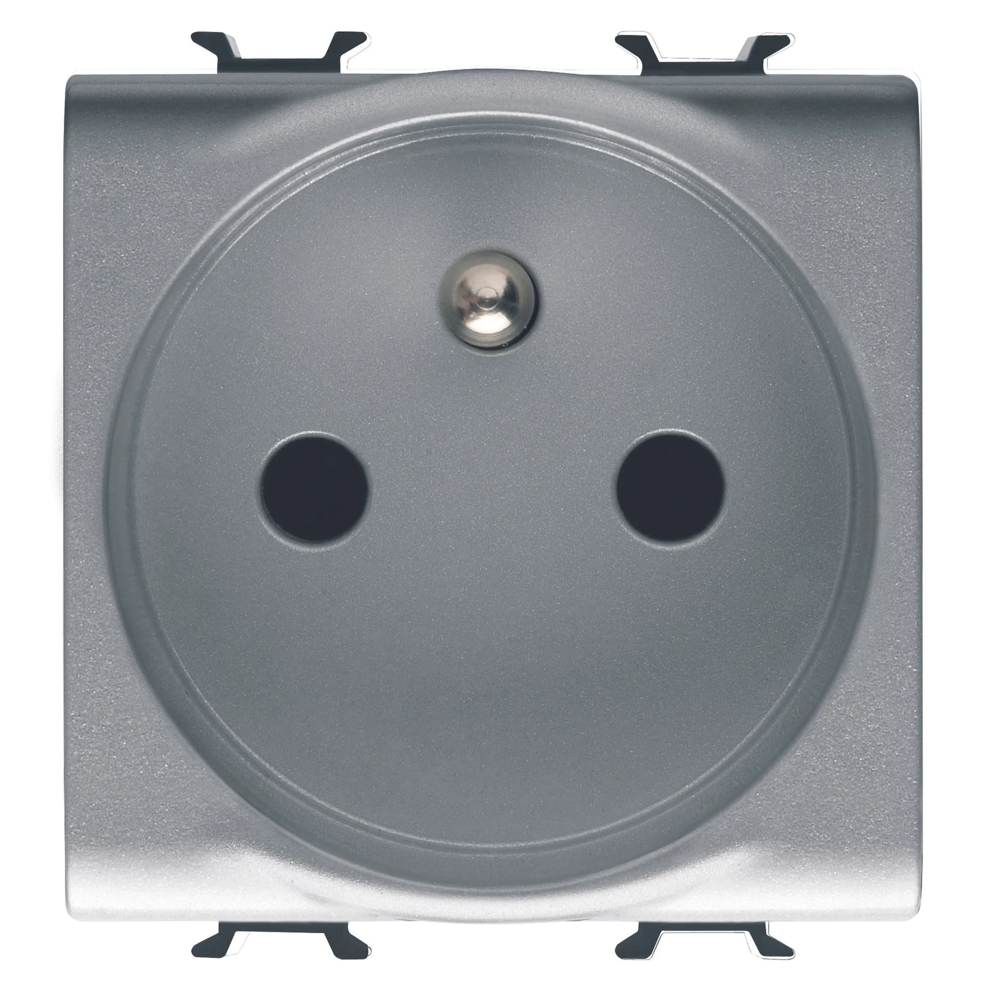 GEWISS GW14247 FRENCH STANDARD SOCKET-OUTLET 250V ac - 2P+E 16A - 2 MODULES - TITANIUM - CHORUSMART (img_001)