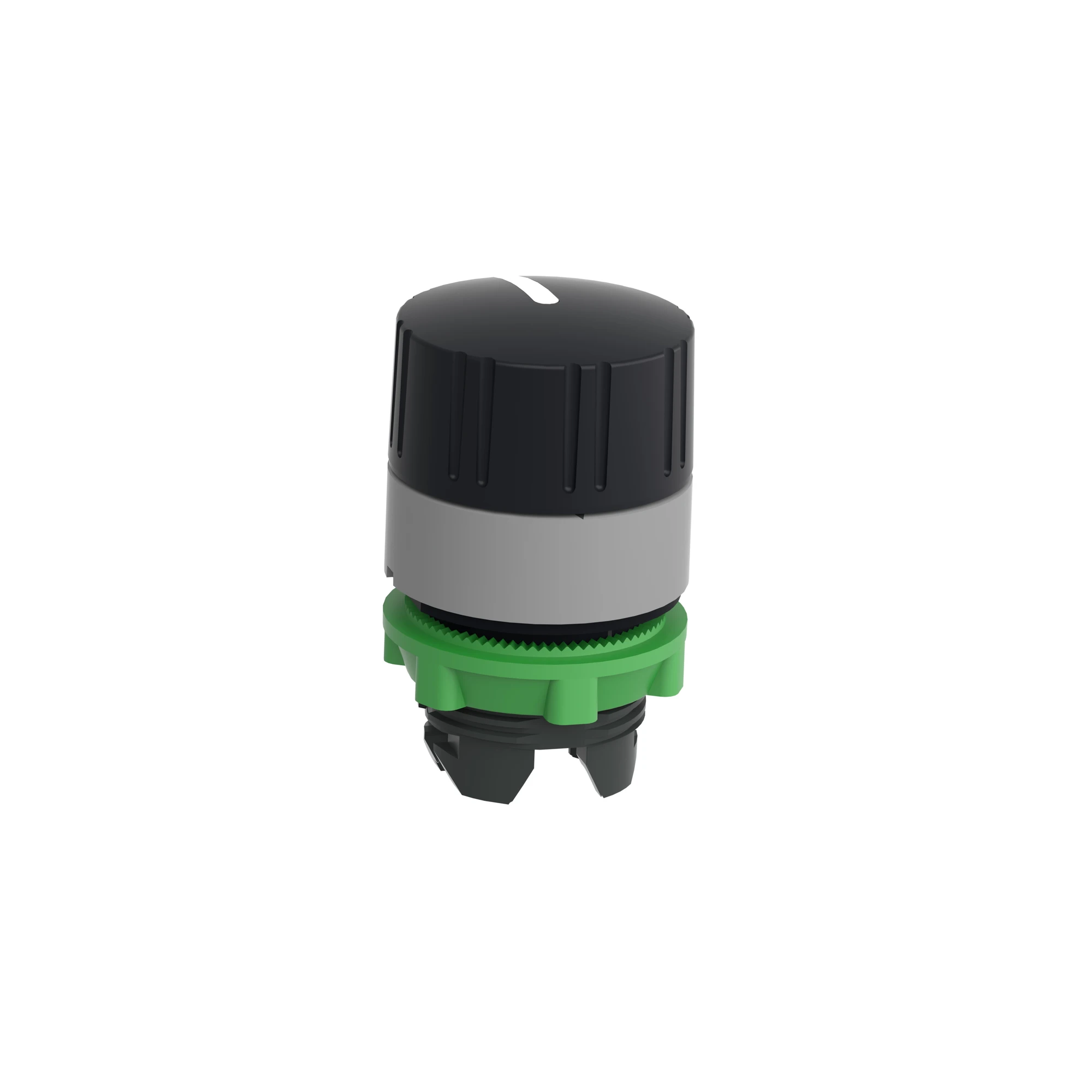 Schneider Electric ZB5AD59C0 Rotary switch, front element, Harmony XB5, plastic, 22mm, light gray, black, 3 positions, center locking (img_004)