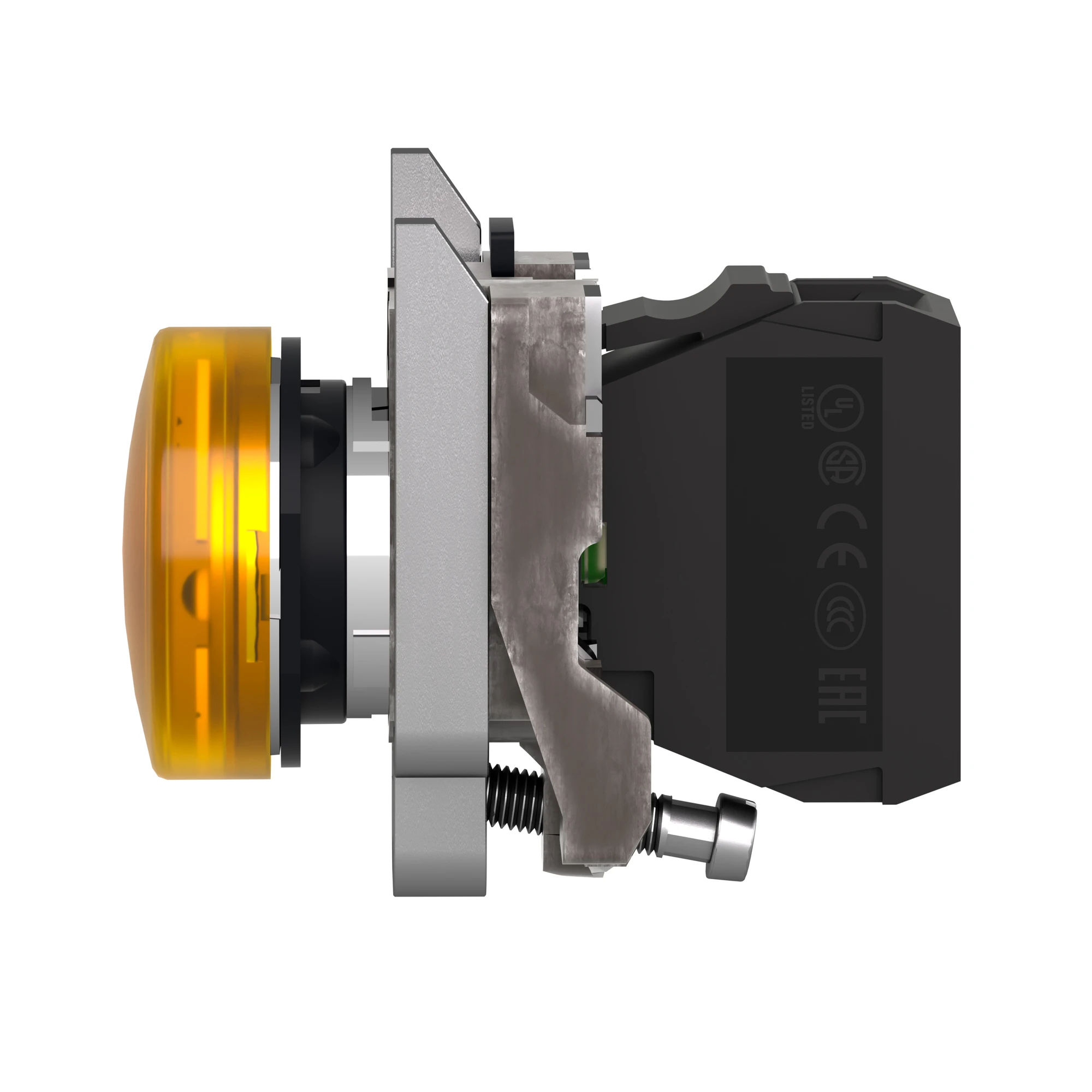 Schneider Electric XB4BV65 Signal Indicator, Harmony XB4, Metal, 22mm, Orange, with Transformer, Incandescent Lamp BA9s, Smooth Dome, Screw Terminal, 250V (img_006)