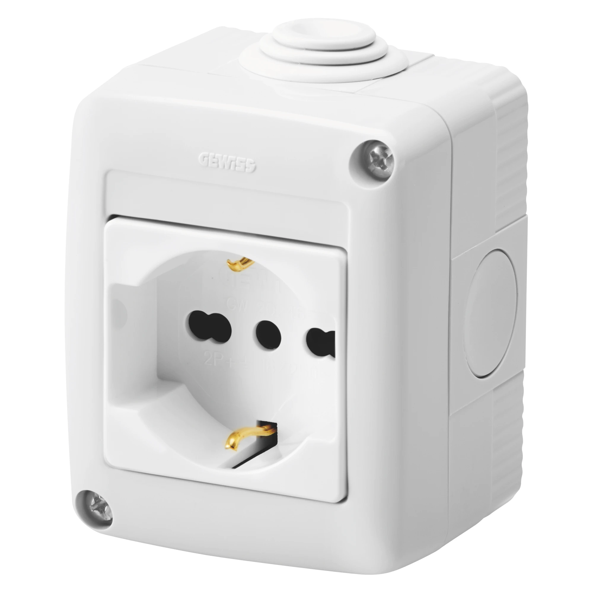 GEWISS GW27812 System AP Gehaeuse mit Steckdose 2P+PE 16A Italienisch/Deutscher Standard IP40 (img_001) GEWISS GW27812 System AP Gehaeuse mit Steckdose 2P+PE 16A Italienisch/Deutscher Standard IP40 (img_001)
