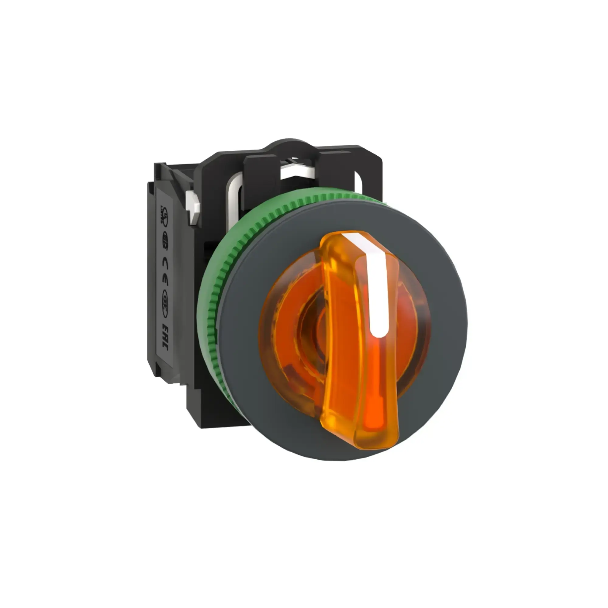Schneider Electric XB5FK135G5 Illuminated Selector Switch, Harmony XB5F, Plastic, Orange, 30mm, Universal LED, 3 Positions, 1NO+1NC, 110-120V AC (img_001) Schneider Electric XB5FK135G5 Illuminated Selector Switch, Harmony XB5F, Plastic, Orange, 30mm, Universal LED, 3 Positions, 1NO+1NC, 110-120V AC (img_001)
