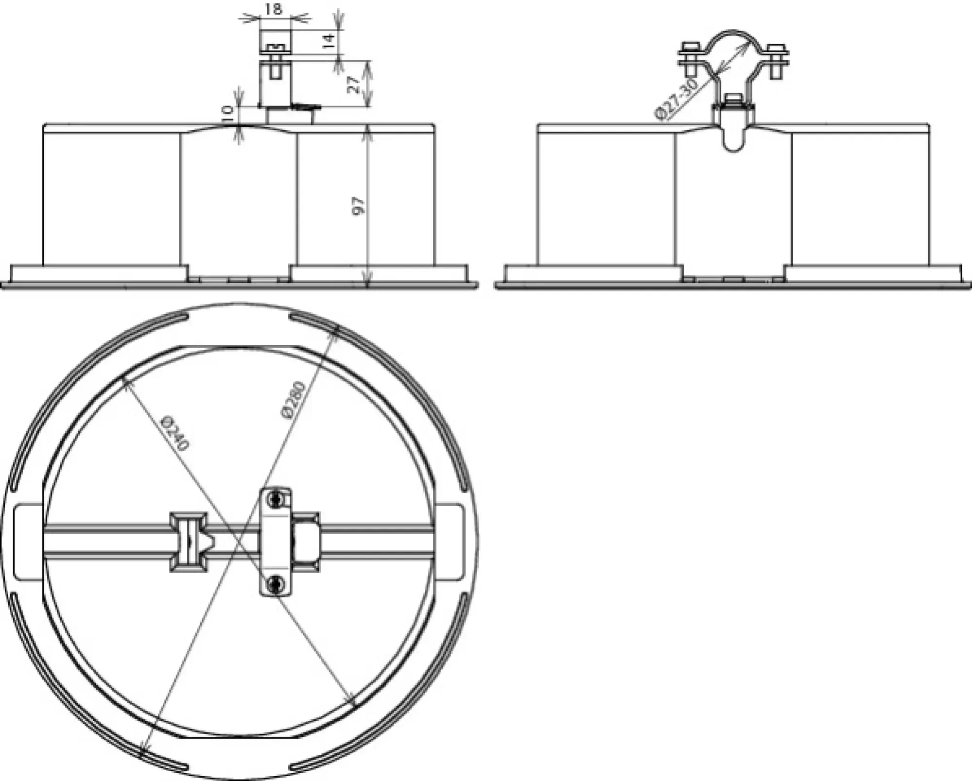 Dehn 253334 Roof cond. hold. w. supp. plate a.concr. block f.HVI power Conductor 27-30mm-KIT- (img_004)