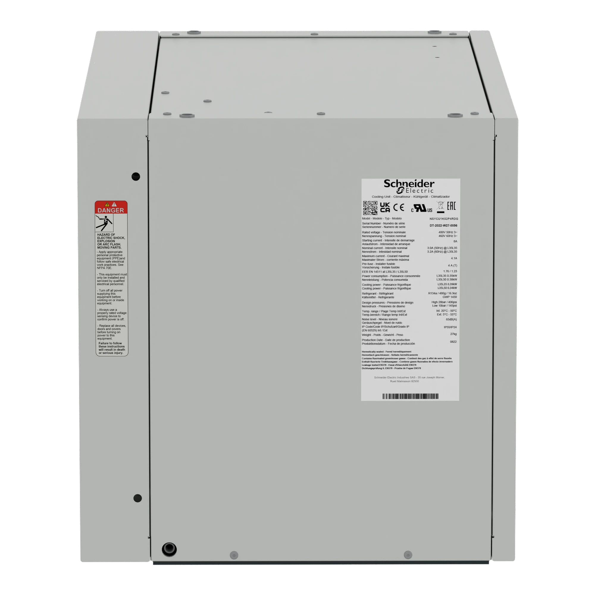 Schneider Electric NSYCU1K52P4RDG Roof-mounted cooling unit, connected, Climasys CU, 1.5kW, 2-pole, 400/460V, 50/60Hz, IP54 (img_006) Schneider Electric NSYCU1K52P4RDG Roof-mounted cooling unit, connected, Climasys CU, 1.5kW, 2-pole, 400/460V, 50/60Hz, IP54 (img_006)
