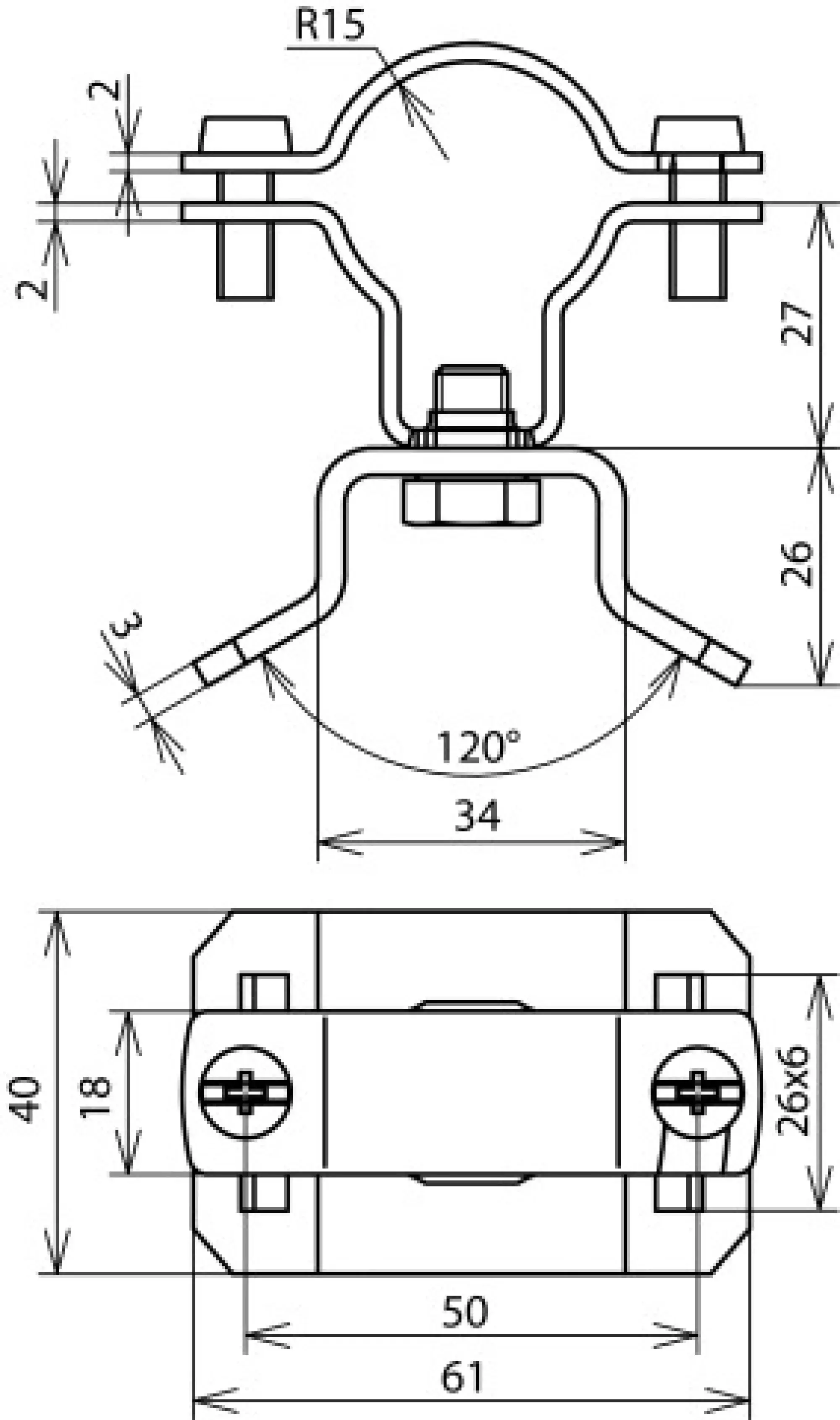 Dehn 275359 Conductor holder f. HVI cond. D 27-30mm f. tens. strap fastener 25x0.3mm StSt (img_002) Dehn 275359 Conductor holder f. HVI cond. D 27-30mm f. tens. strap fastener 25x0.3mm StSt (img_002)
