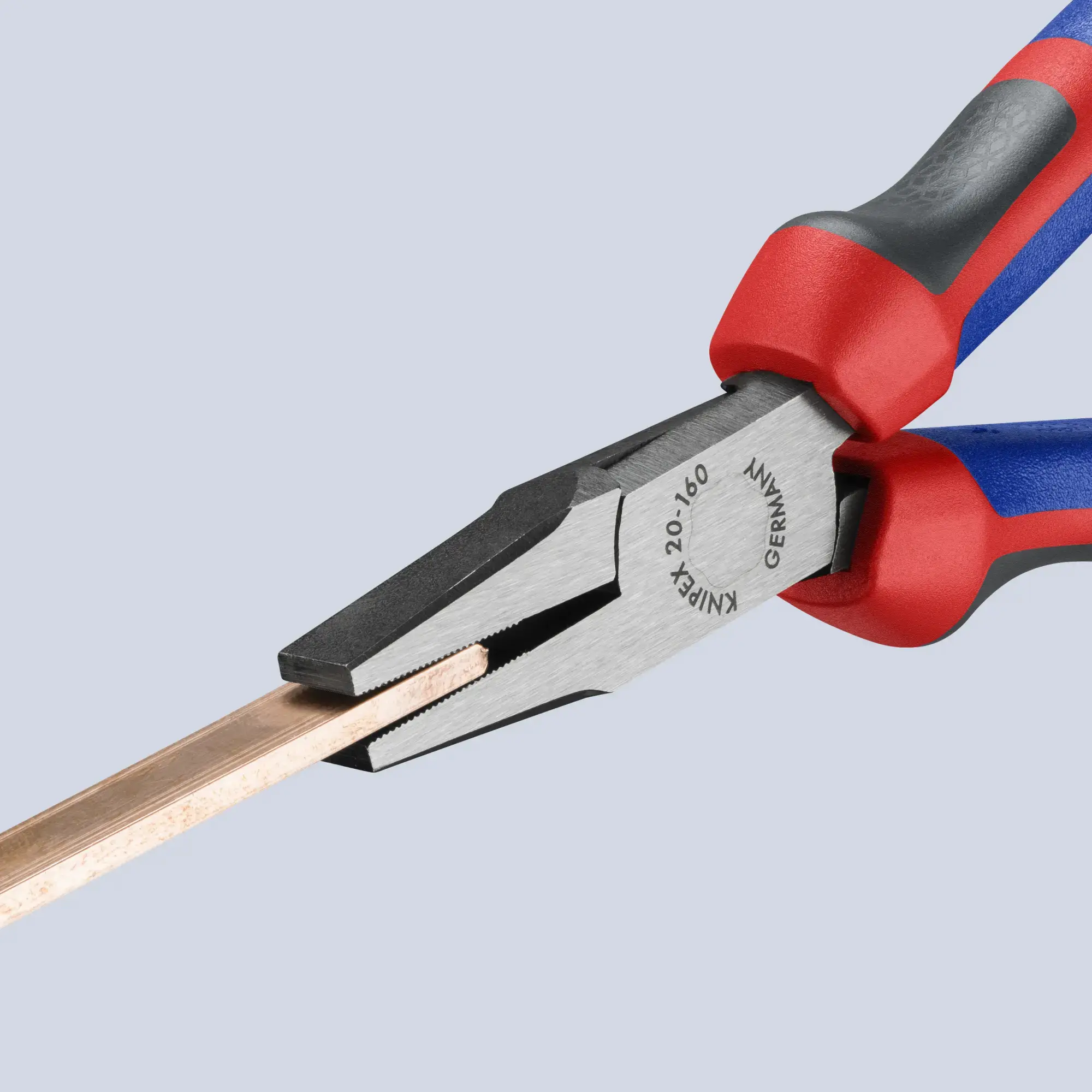 Knipex 20 02 160 Pinza per meccanica a becchi piatti diritti con manici comfort atramentata nera 160 mm (img_005)