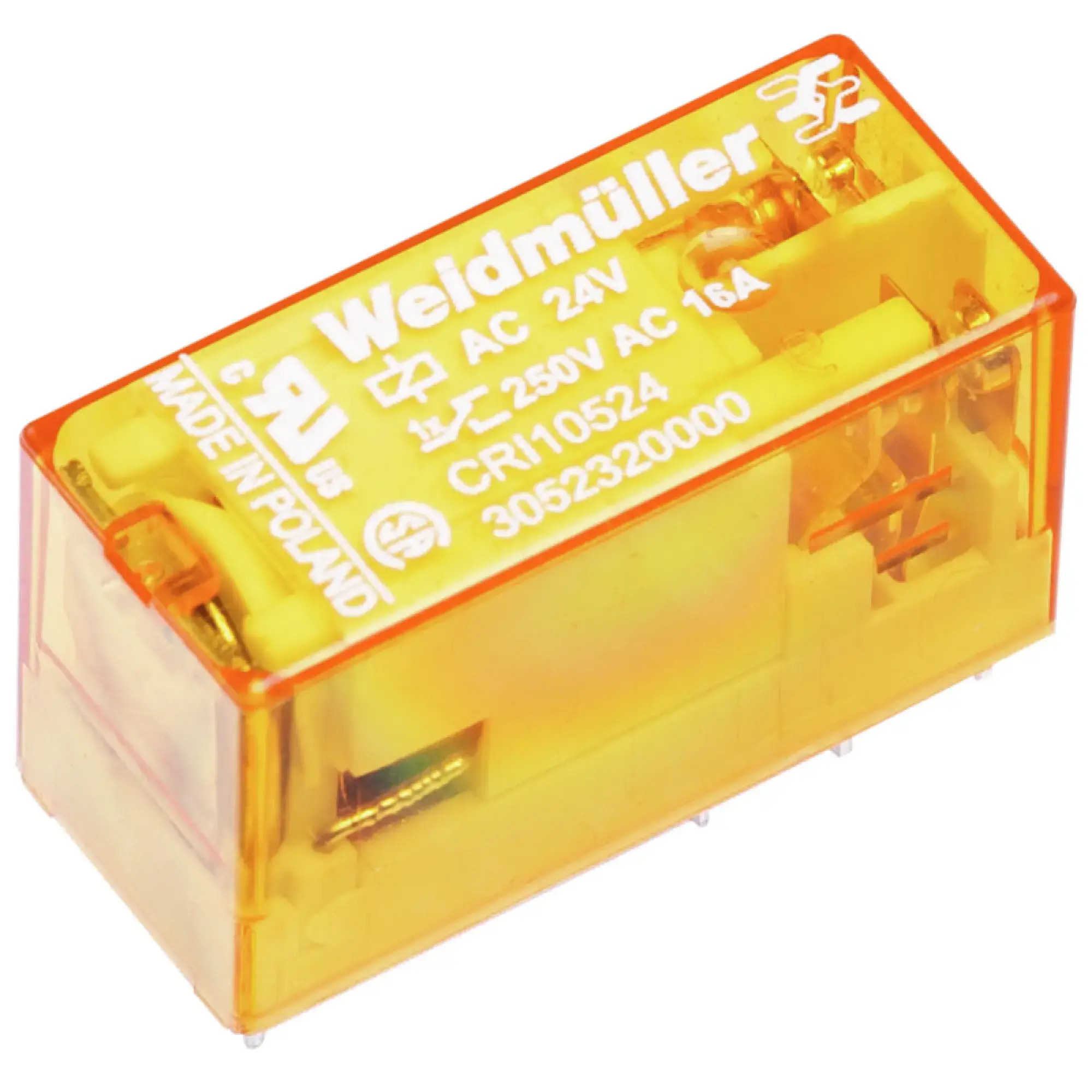 Weidmüller 3052340000 Miniature industrial relay, 230 V AC, No, 1 CO contact (AgNi) , 250 V AC, 16 A, Test button available: No (img_001) Weidmüller 3052340000 Miniature industrial relay, 230 V AC, No, 1 CO contact (AgNi) , 250 V AC, 16 A, Test button available: No (img_001)