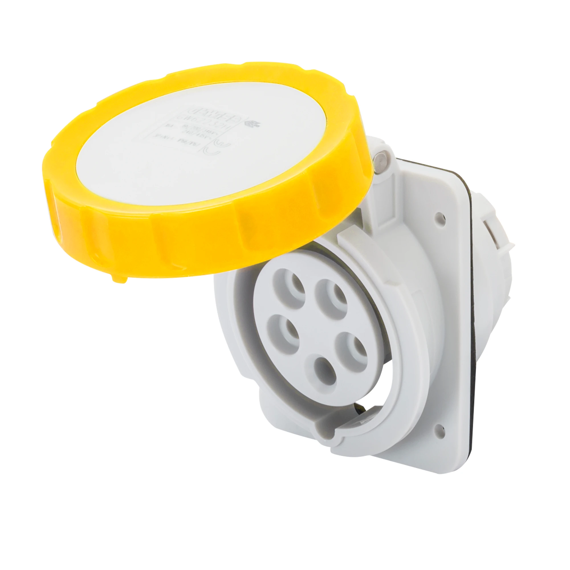 GEWISS GW62236H 10° ANGLED FLUSH-MOUNTING SOCKET-OUTLET HP - IP66/IP67 - 3P+E 32A 100-130V 50/60HZ - YELLOW - 4H - SCREW WIRING (img_001) GEWISS GW62236H 10° ANGLED FLUSH-MOUNTING SOCKET-OUTLET HP - IP66/IP67 - 3P+E 32A 100-130V 50/60HZ - YELLOW - 4H - SCREW WIRING (img_001)