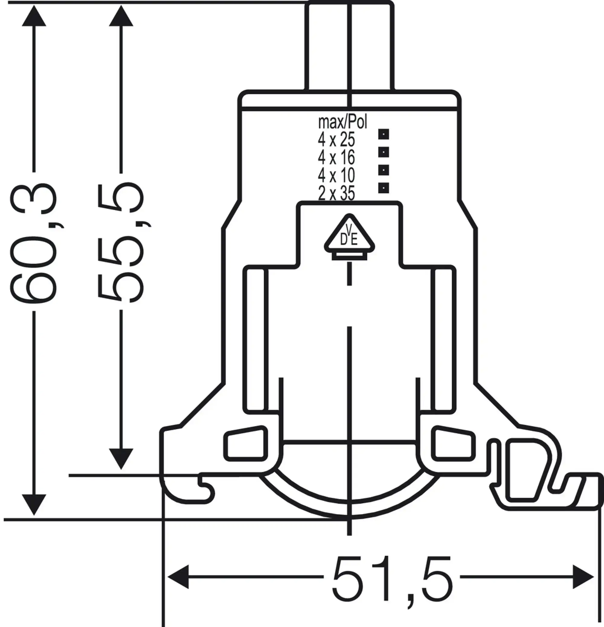 Hensel 2600058 N- oder PE-Verbindungsklemme, bis 35 qmm KKL 25 (img_003)