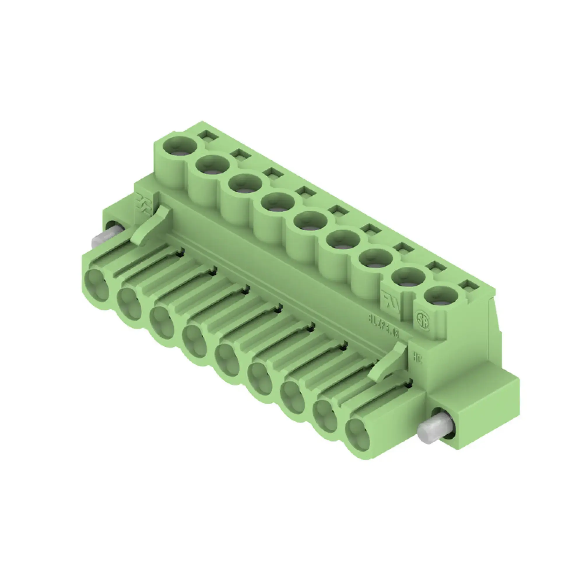 Weidmüller 1402450000 PCB connector (wire connection), 320 V, 23 A, Pitch in mm: 5.08, 4 mm², Number of poles: 9, Clamping yoke connection, Box (img_001)