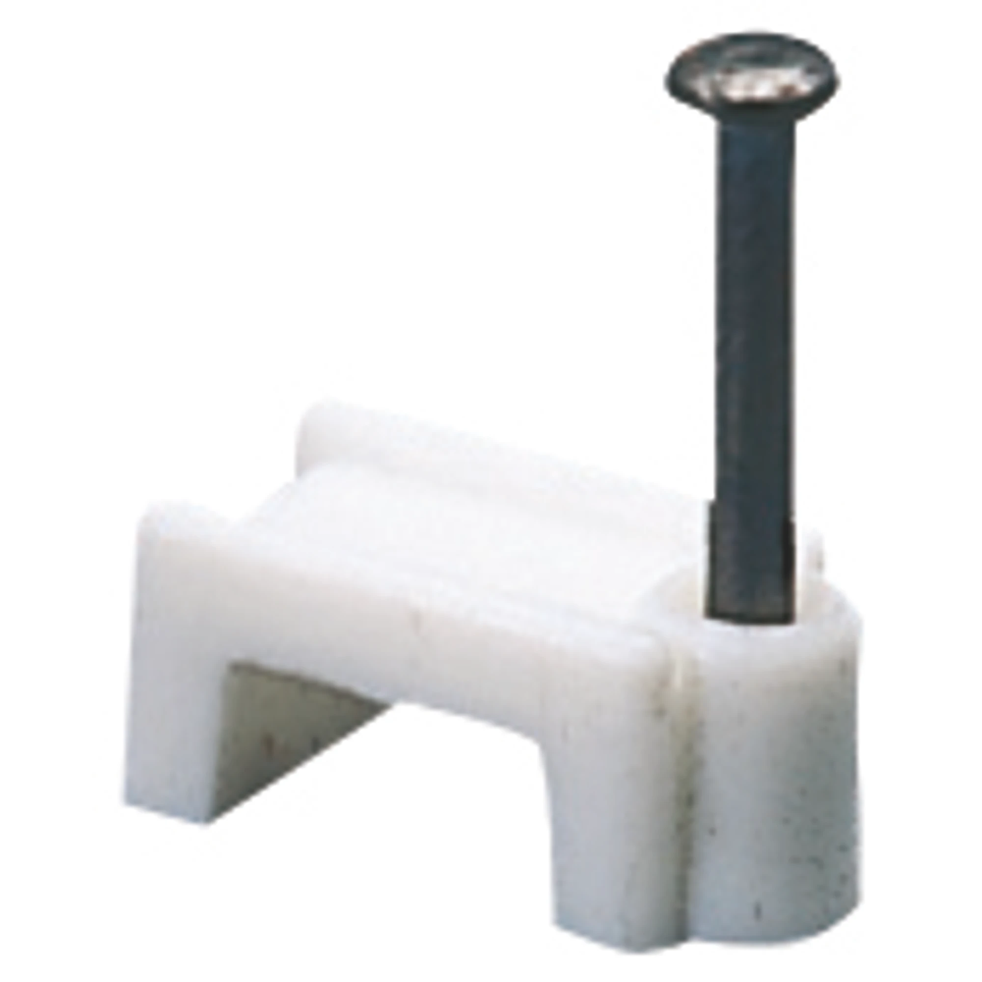 GEWISS GW50625 SHOCKPROOF POLYMER CLIPS WITH HARDENED STEEL PIN - FOR FLAT CABLES WIDTH 10 -11MM - WHITE (img_001)