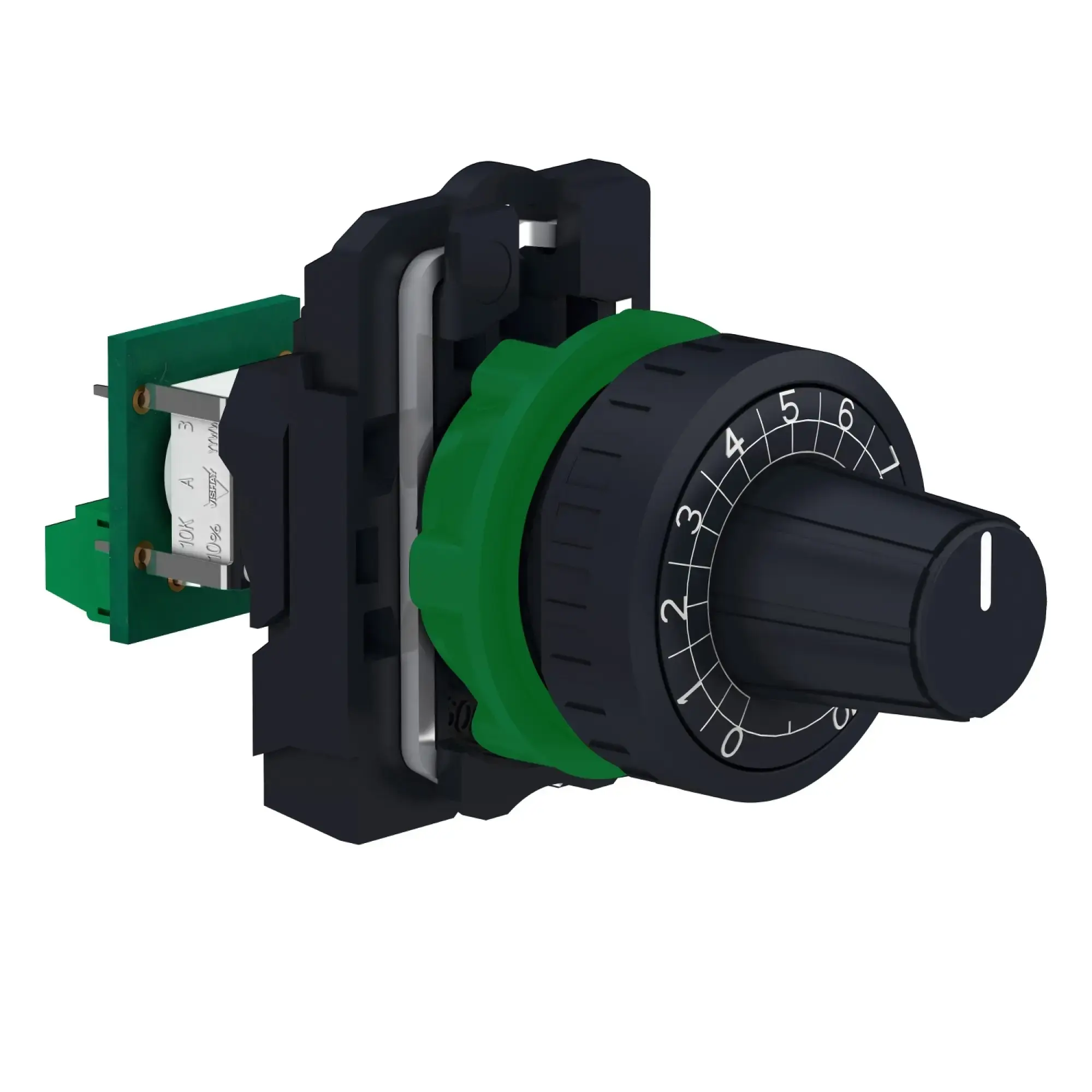 Schneider Electric XB5AD912R470K Potentiometer, complete device, Harmony XB5, plastic, black, 22mm, resistance 470K Ohm (img_006)
