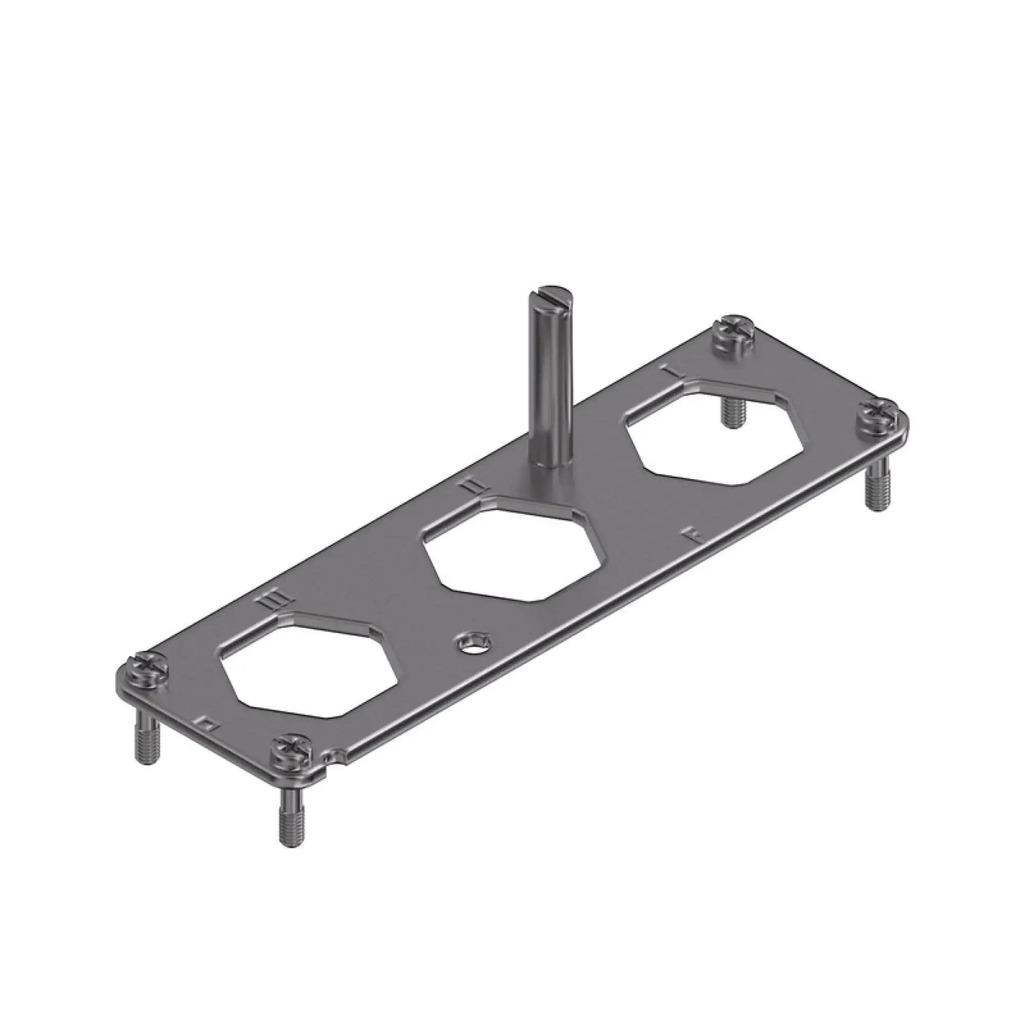 Weidmüller 1079640000 Mounting frame for industrial connector, Series: HighPower, Size: 8, Number of poles: 3, Stainless steel, rust-proof (img_001)