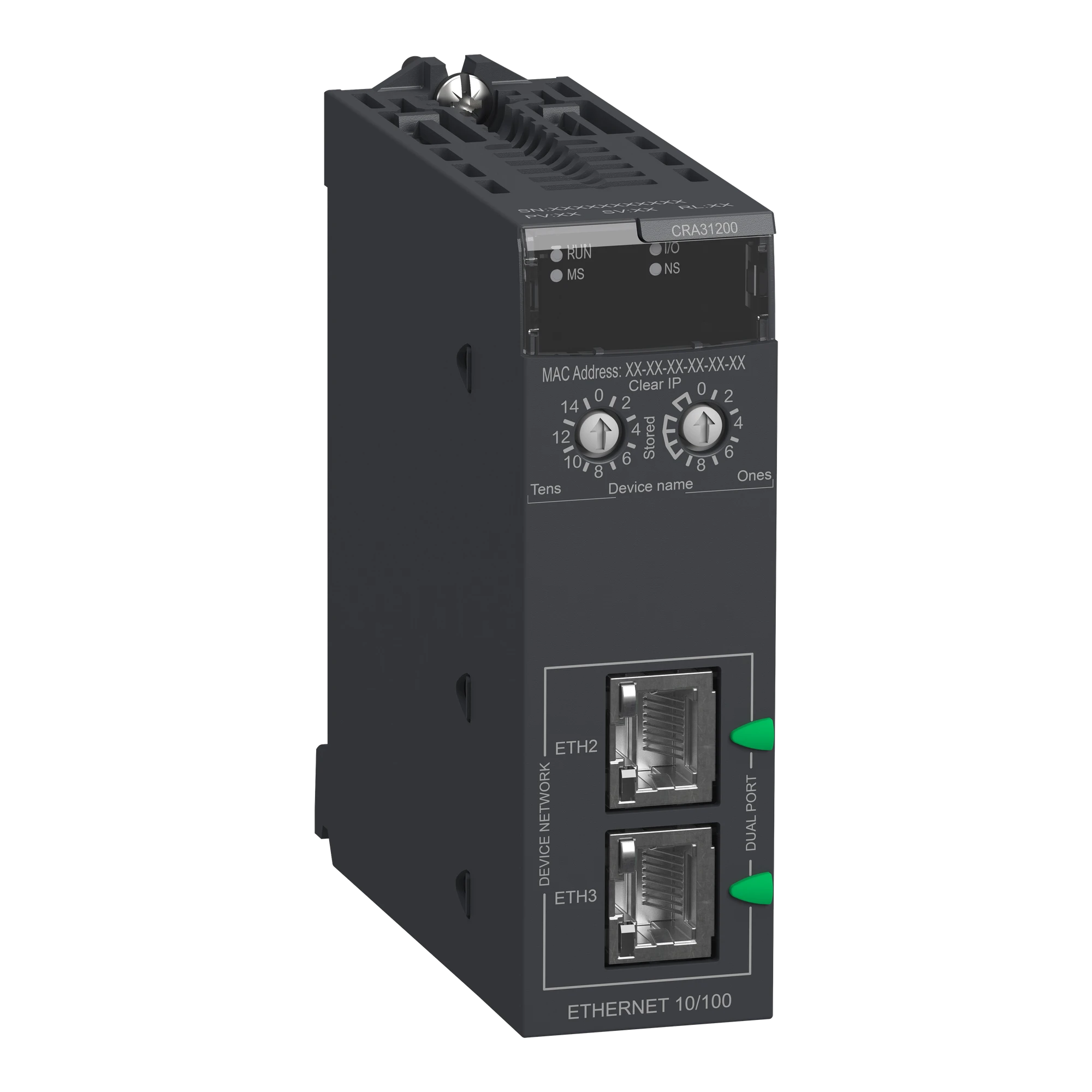 Schneider Electric BMXCRA31200 Modicon X80 RIO head adapter for X-bus module carrier as a dedicated EthNet/IP rack, standard features (img_001) Schneider Electric BMXCRA31200 Modicon X80 RIO head adapter for X-bus module carrier as a dedicated EthNet/IP rack, standard features (img_001)