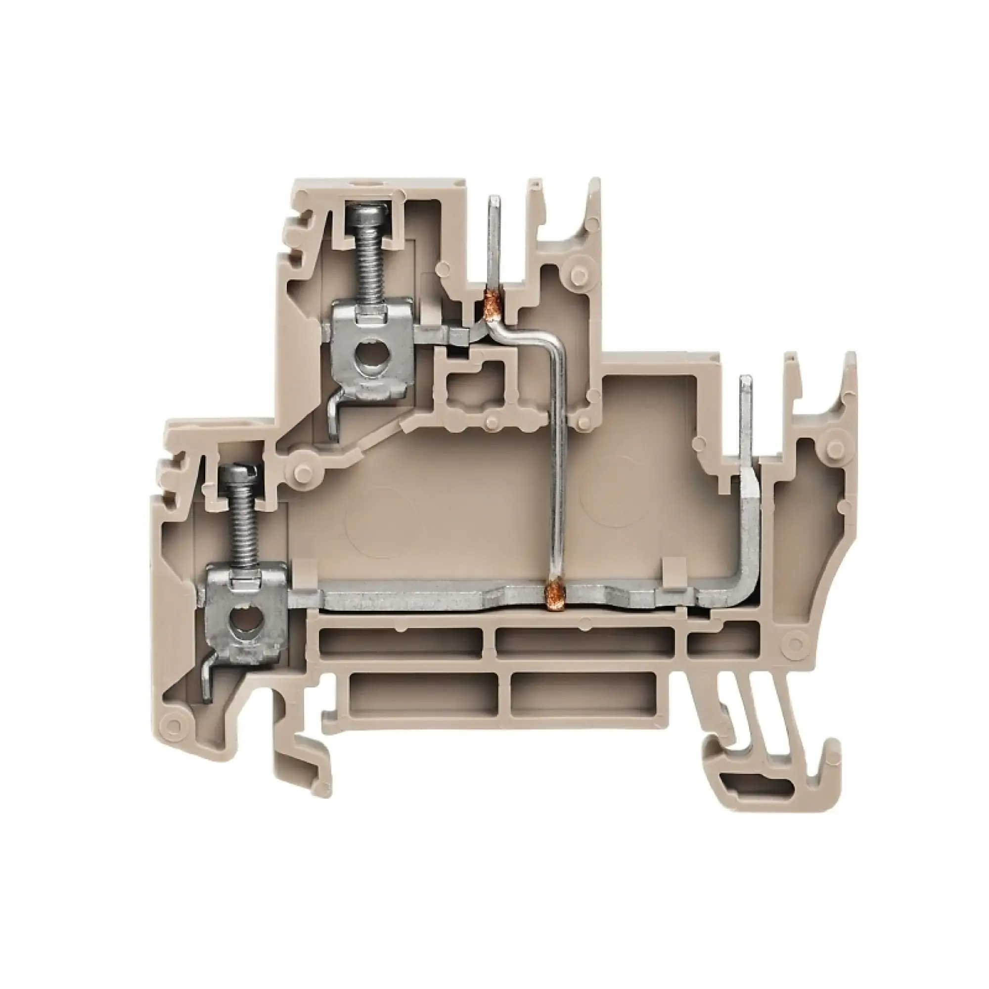 Weidmüller 1027410000 Multi-tier modular terminal, Screw connection, dark beige, 2.5 mm², 250 V, 400 V, Number of connections: 4, Number of levels: 2, TS 35, V-0, Wemid (img_001)