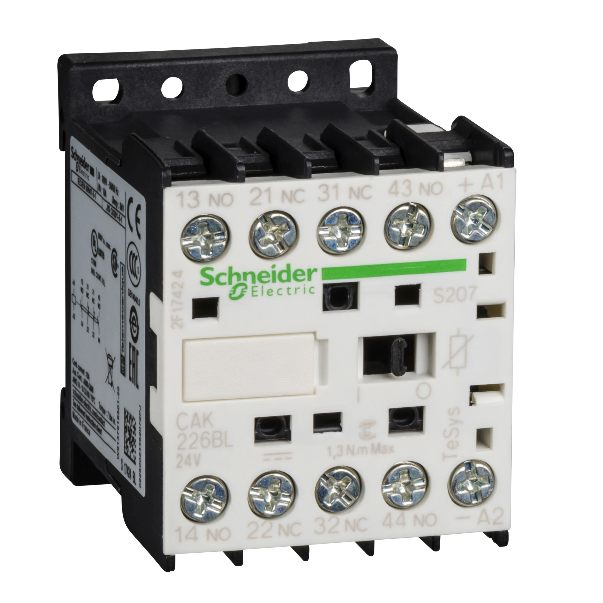 Schneider Electric CAK316FLS207 Auxiliary contactor, 3NO+1NC, 110V DC, 110VDC, 1 W (img_002) Schneider Electric CAK316FLS207 Auxiliary contactor, 3NO+1NC, 110V DC, 110VDC, 1 W (img_002)