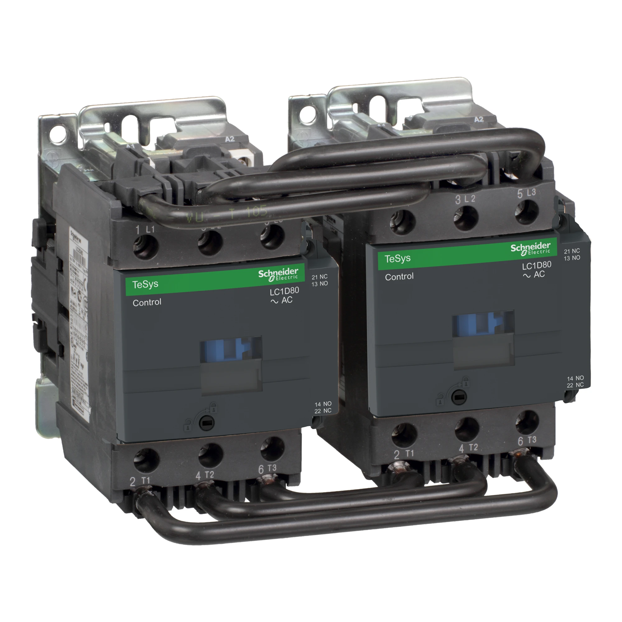 Schneider Electric LC2D80B7 Reversing contactor combination, 3p+1NC+1NO, 37kW/400V/AC3 80A, coil 24V 50/60Hz (img_001) Schneider Electric LC2D80B7 Reversing contactor combination, 3p+1NC+1NO, 37kW/400V/AC3 80A, coil 24V 50/60Hz (img_001)