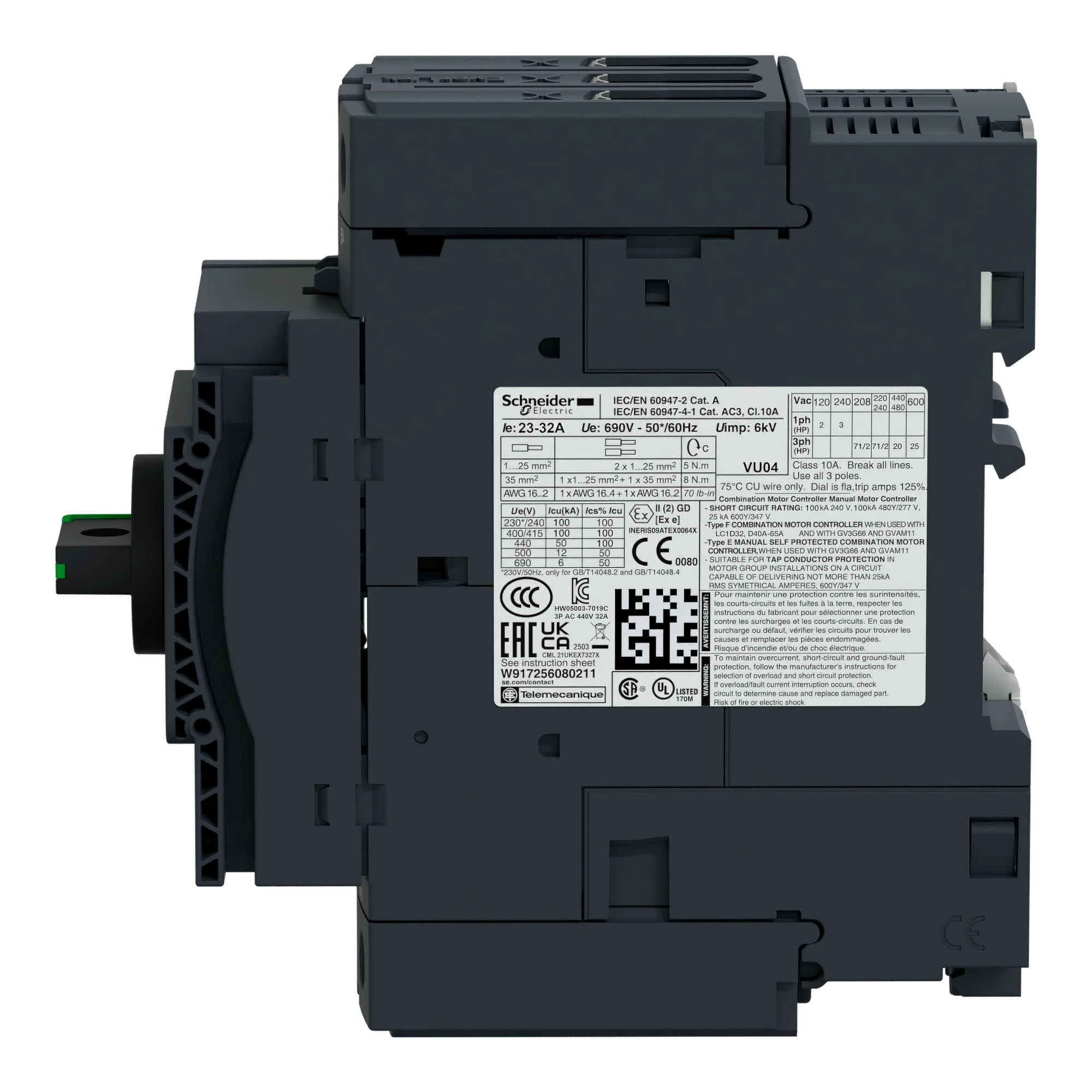 Schneider Electric GV3L80 Motor Protection Circuit Breaker, 3p, 80A MAG. (img_004) Schneider Electric GV3L80 Motor Protection Circuit Breaker, 3p, 80A MAG. (img_004)