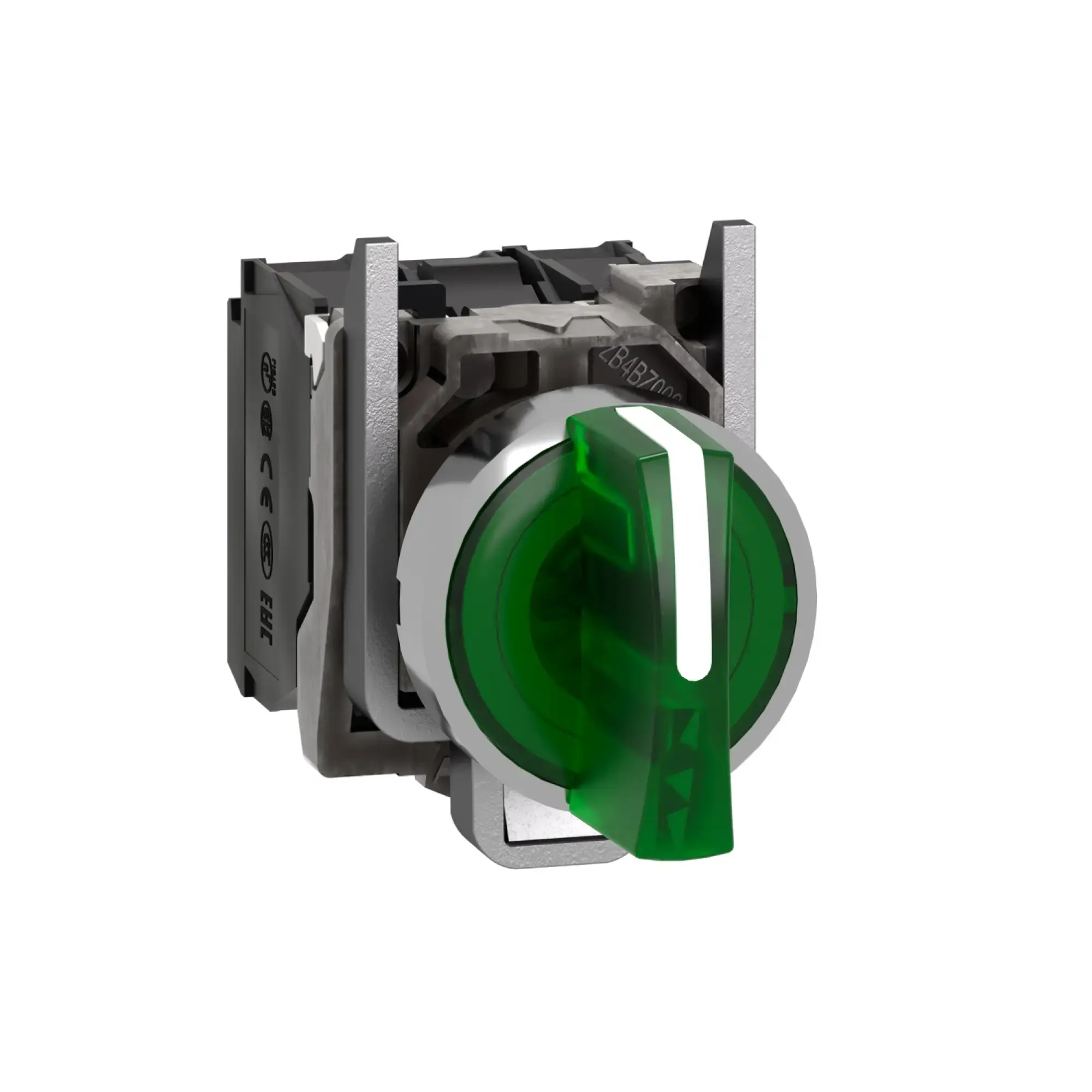 Schneider Electric XB4BK133M5 Illuminated selector switch, Harmony XB4, metal, 22mm, green, universal LED, 3 positions, 1NC+1NO, 230-240V AC (img_001) Schneider Electric XB4BK133M5 Illuminated selector switch, Harmony XB4, metal, 22mm, green, universal LED, 3 positions, 1NC+1NO, 230-240V AC (img_001)