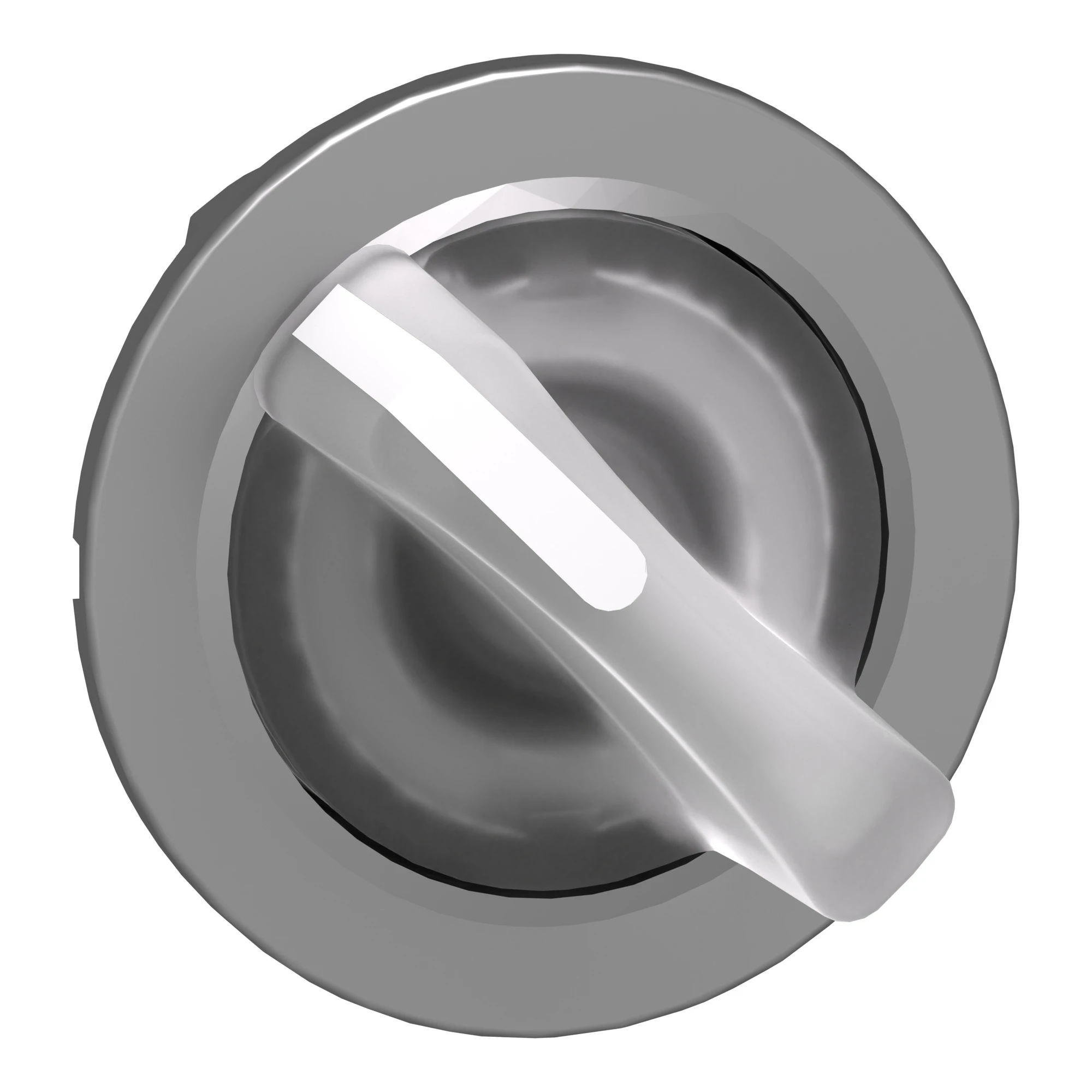 Schneider Electric ZB4FK1413 Illuminated selector switch, front element, Harmony XB4F, metal, 30mm, white, for universal LED, 2 positions, momentary (img_001)