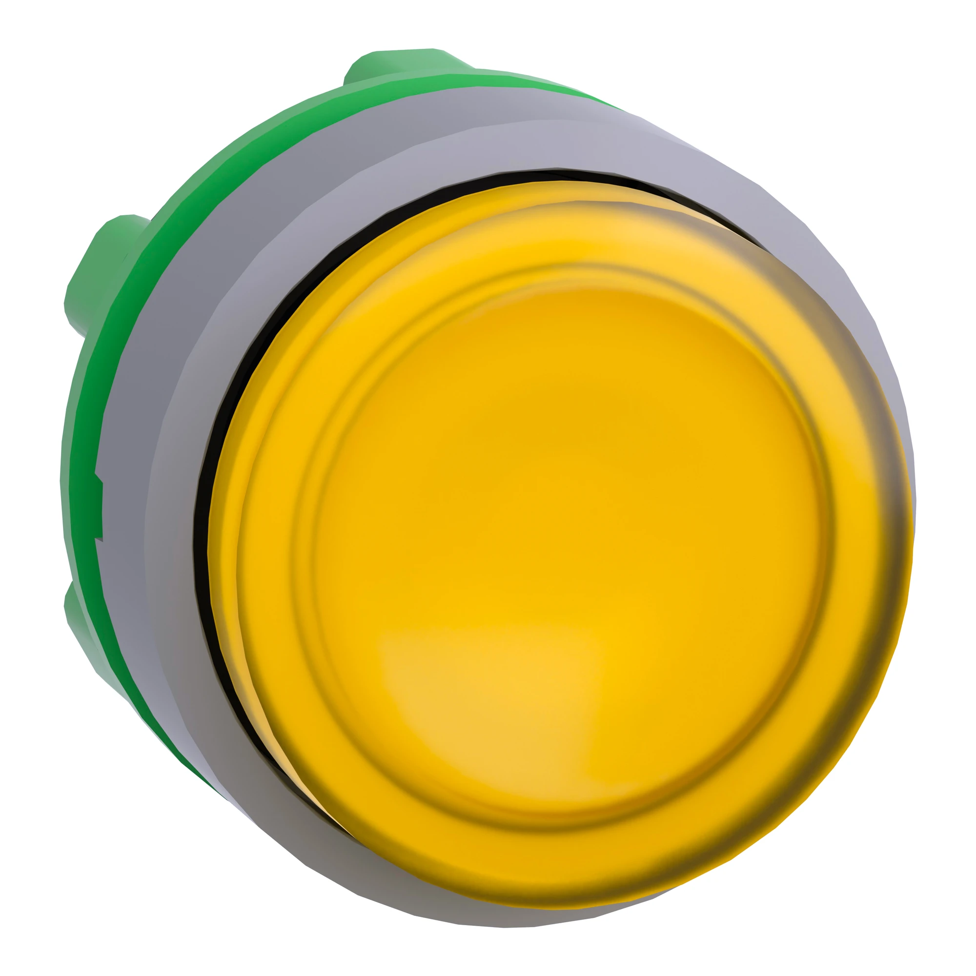 Schneider Electric ZB5AH83C0 Illuminated push-button, front element, Harmony XB5, plastic, 22mm, light grey, yellow, protruding, for universal LED, latching (img_001)