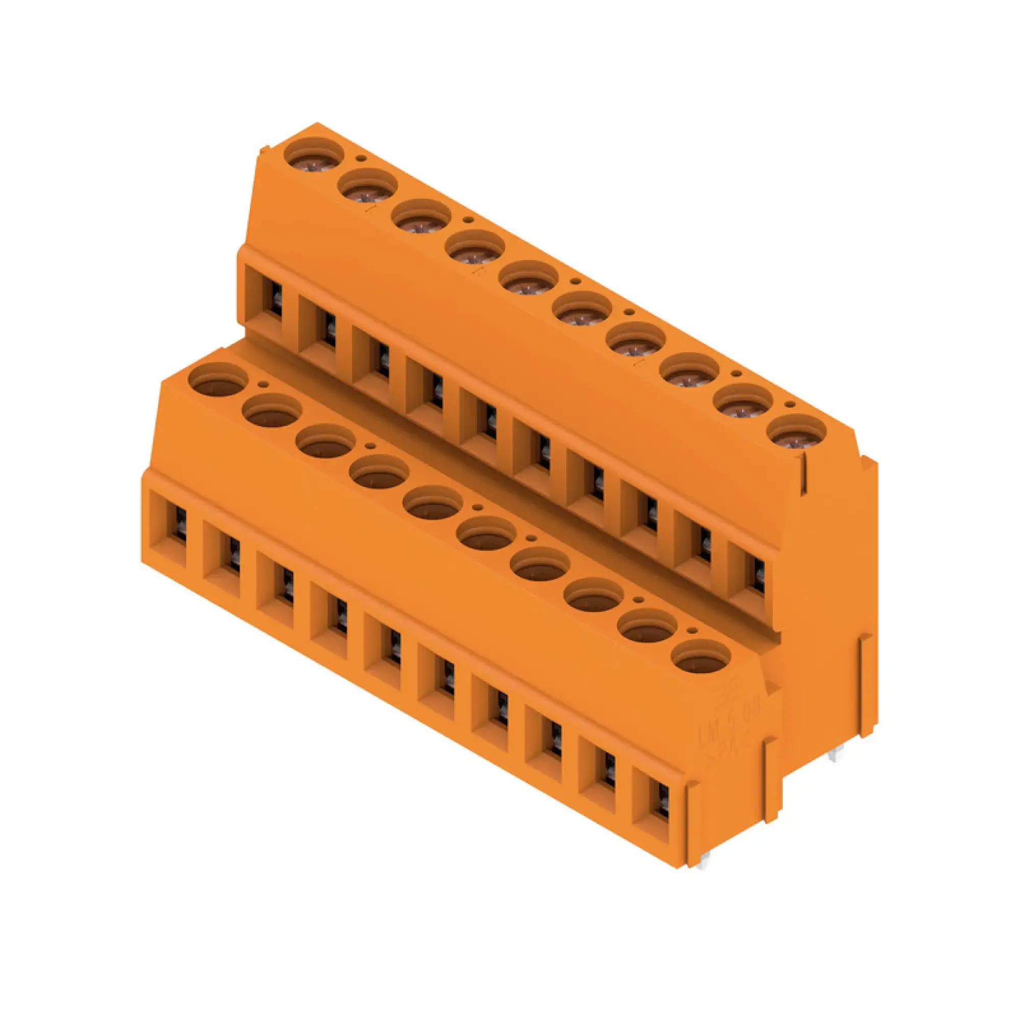 Weidmüller 1768930000 PCB terminal, 320 V, 17.5 A, Pitch in mm: 5.08, 2.5 mm², Number of poles: 20, Clamping yoke connection, THT solder connection, 90°, Box (img_001)