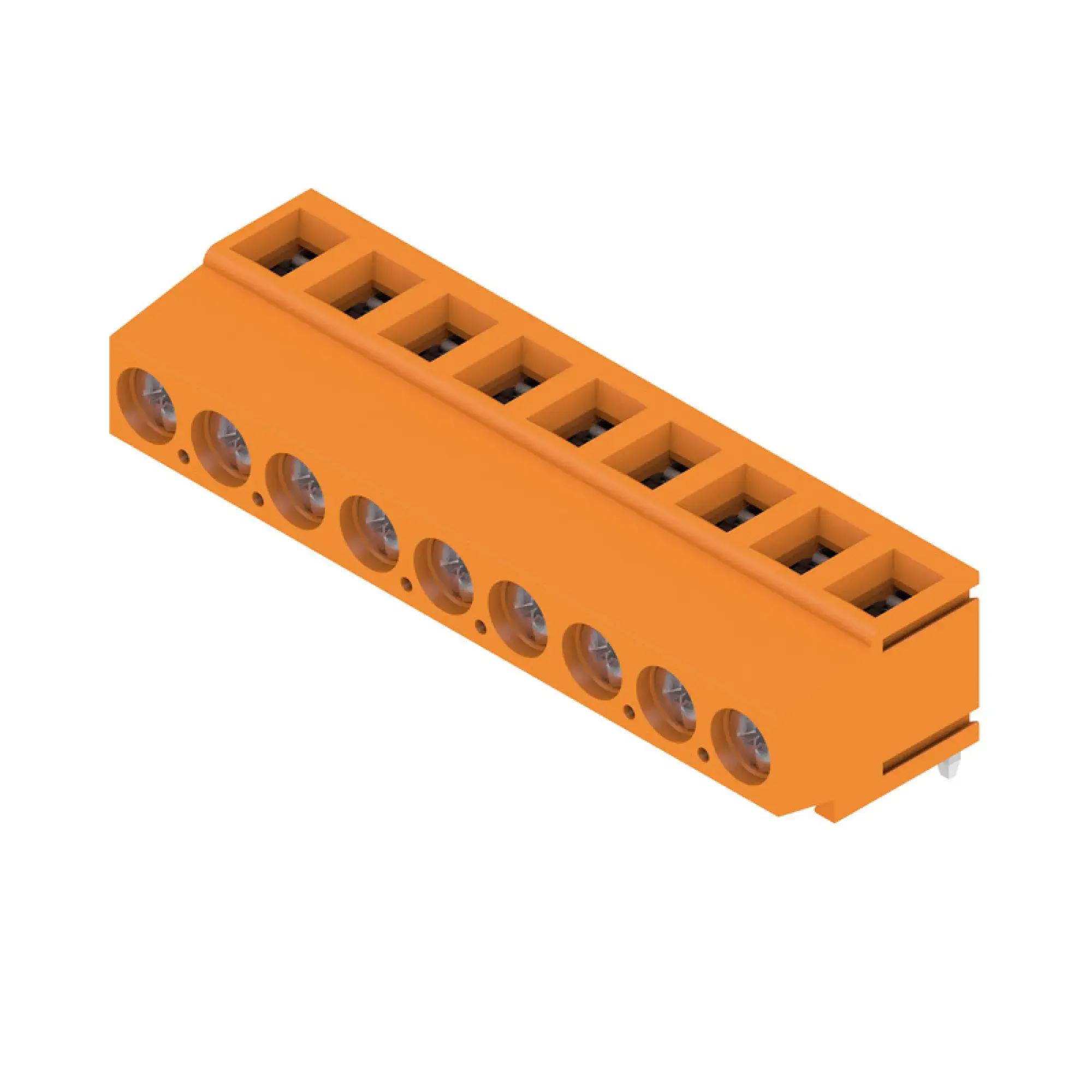 Weidmüller 9995020000 PCB terminal, 320 V, 17.5 A, Pitch in mm: 5.08, 2.5 mm², Number of poles: 9, Clamping yoke connection, THT solder connection, 180°, Box (img_001) Weidmüller 9995020000 PCB terminal, 320 V, 17.5 A, Pitch in mm: 5.08, 2.5 mm², Number of poles: 9, Clamping yoke connection, THT solder connection, 180°, Box (img_001)