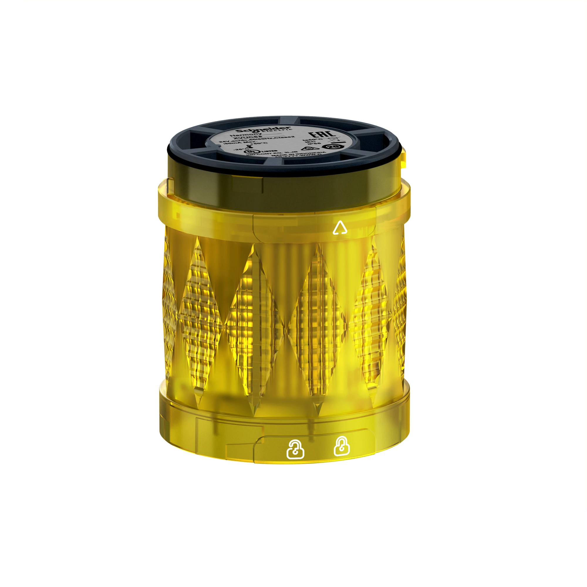 Schneider Electric XVUC68 Illuminated element, Harmony XVU, modular, 60mm, LED, yellow, Strobe light, IP65, 24V ACDC (img_001)