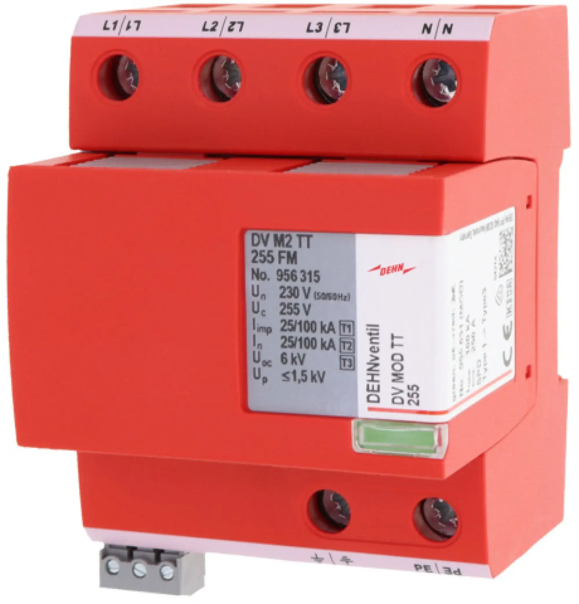 Dehn 956315 Combined arrester Type 1+2+3 DEHNventil M2 four-pole f. TT a. TN-S systems w. remote signal. contact (img_003) Dehn 956315 Combined arrester Type 1+2+3 DEHNventil M2 four-pole f. TT a. TN-S systems w. remote signal. contact (img_003)
