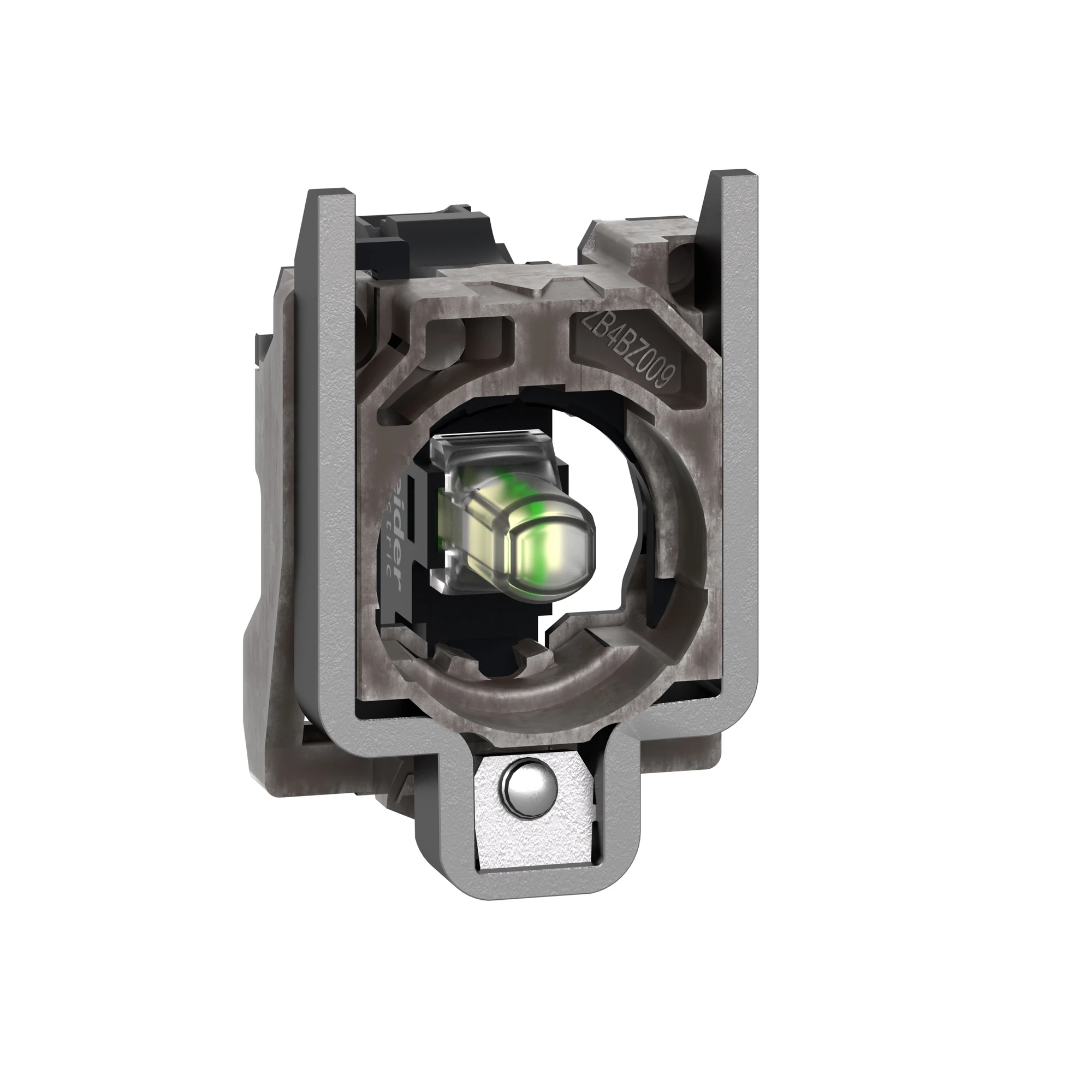 Schneider Electric ZB4BV18B1 Lamp holder with mounting flange, Harmony XB4, metal, flashing light, white, universal LED, screw terminal, 24V ACDC (img_002)