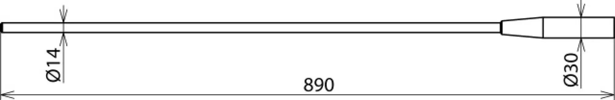 Dehn 766960 Test probe for PHE 1-24kV D 14 mm L 800mm with M8 threaded socket/bolt (img_002)