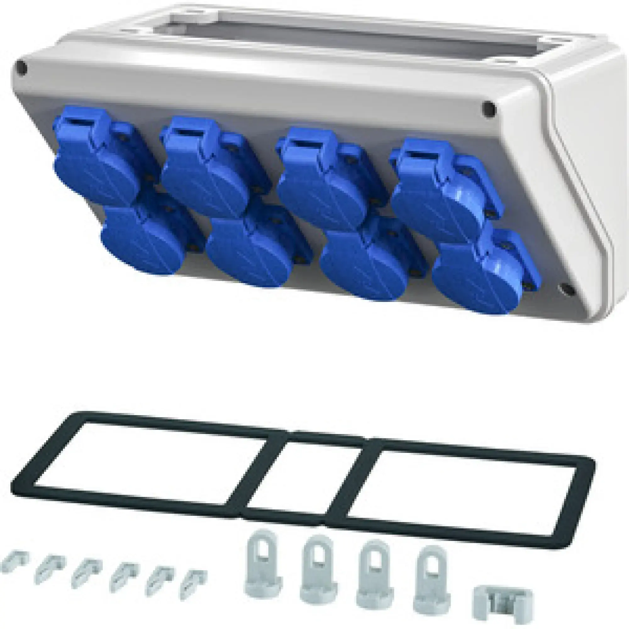 Hensel 20001453 Mi Connection Box, 8x Schuko 16A, 5p., 400V, 6h Mi CB 18 (img_001)