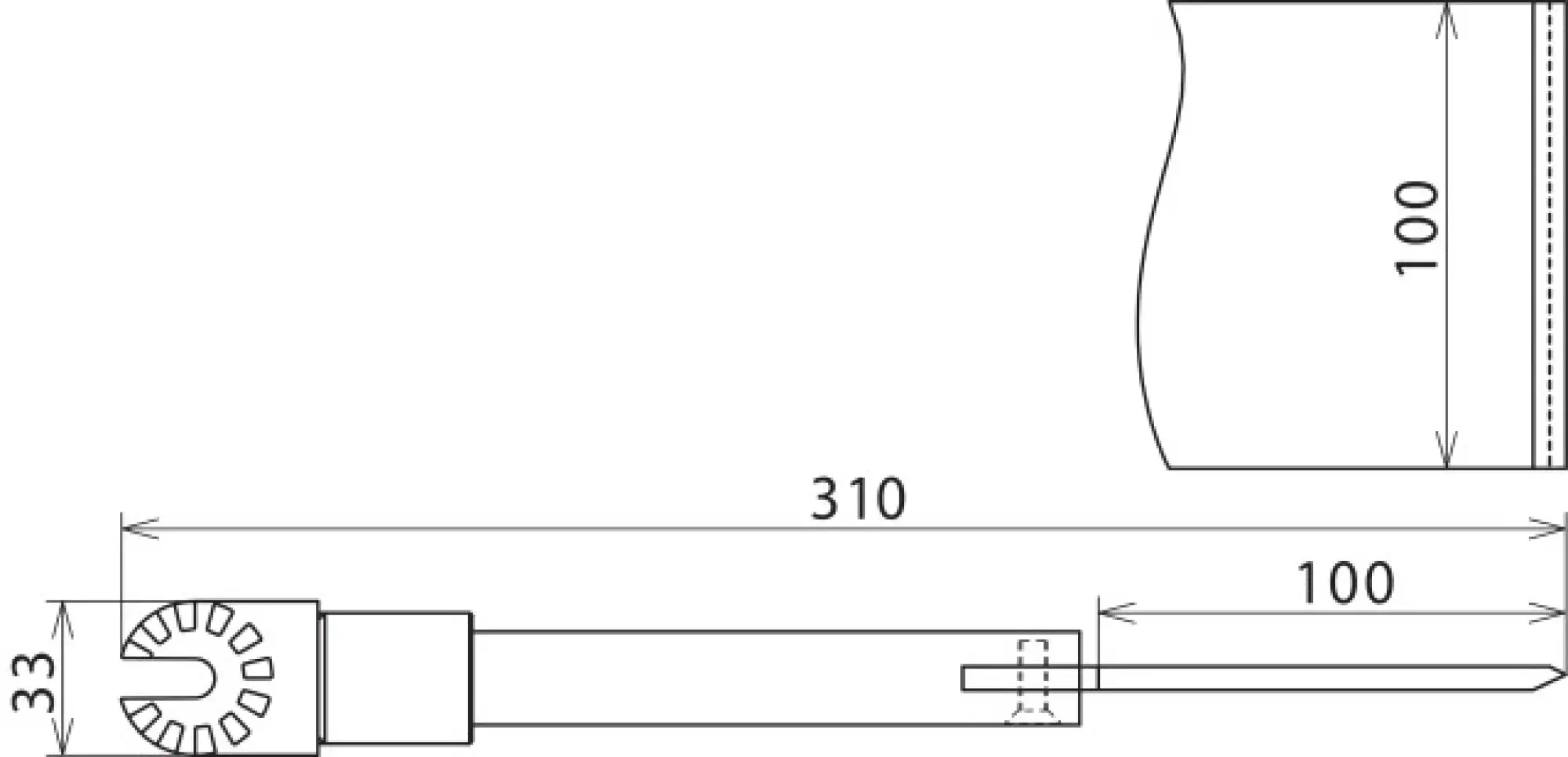 Dehn 785329 Scraper W 100mm L 310mm w. gear coupl. f. damp cleaning kit MS -36kV (img_002)