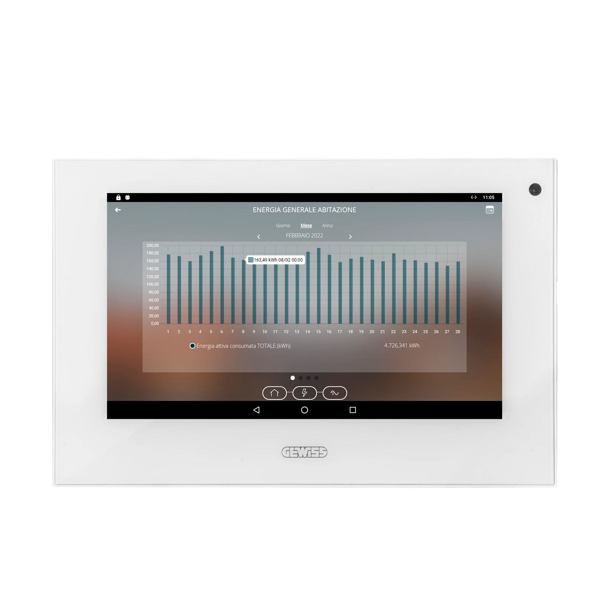 GEWISS GWA9007CB 7" TOUCH SCREEN PANEL WITH VIDEO ENTRYPHONE AND SYSTEM SUPERVISION FUNCTIONS - WHITE (img_001)